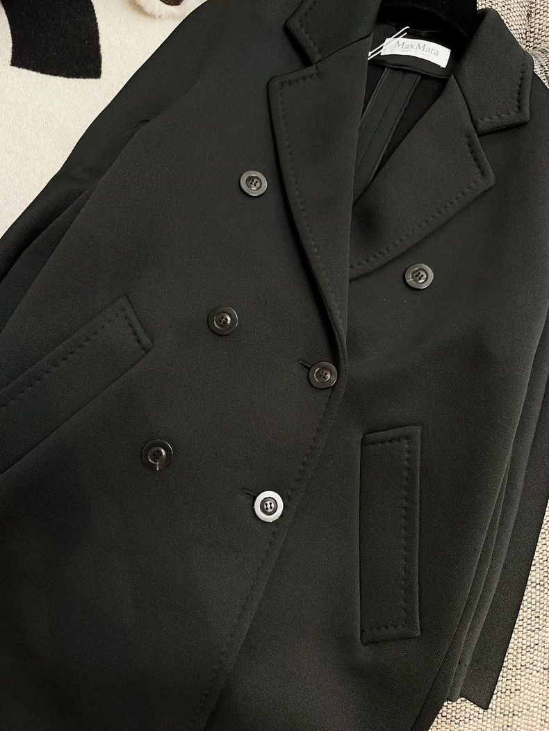 Max Mara Max Mara Black double-breasted long coat Size M / US 6-8 / IT 42-44 - 3 Thumbnail