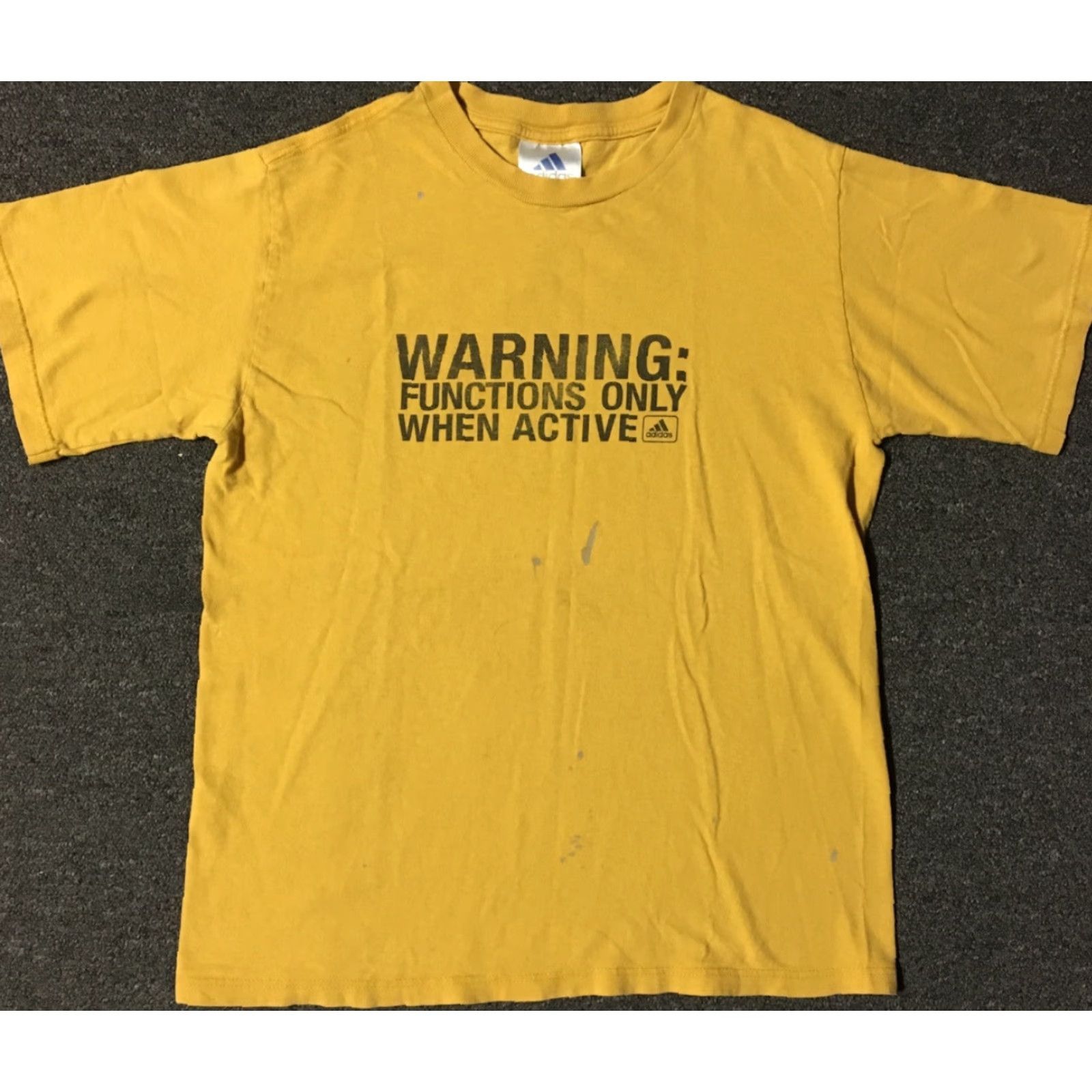 Adidas Vtg 90s Adidas Functions Only When Active Faded Distress Shirt S Trefoil Grunge Shirt Size US S / EU 44-46 / 1 - 2 Thumbnail