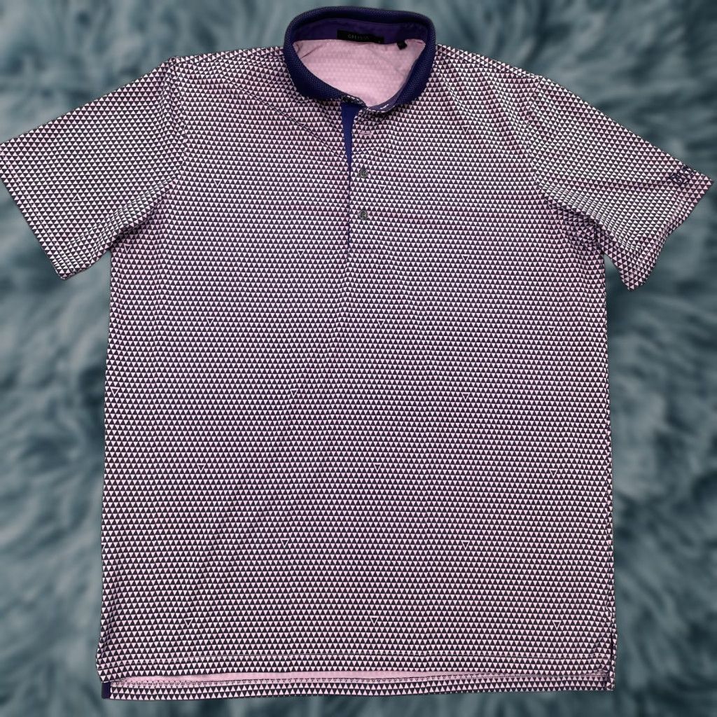 Vintage Greyson Polo Shirt Adult L Purple Pink Argyle Diamond Pattern Golf Stretch Logo Mens L Size US L / EU 52-54 / 3 - 1 Thumbnail