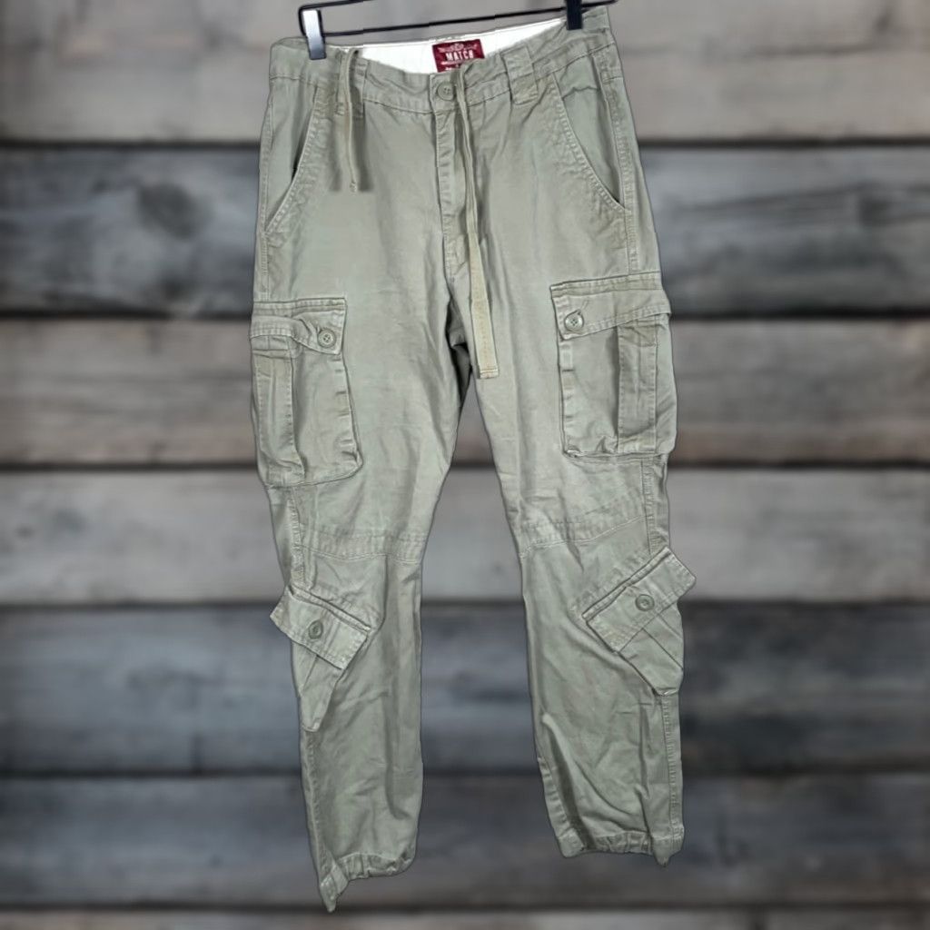 Vintage VINTAGE Matchstick Men's Cargo Pants Casual Workwear Green 30 x 31 Military Style Size US 30 / EU 46 - 1 Thumbnail
