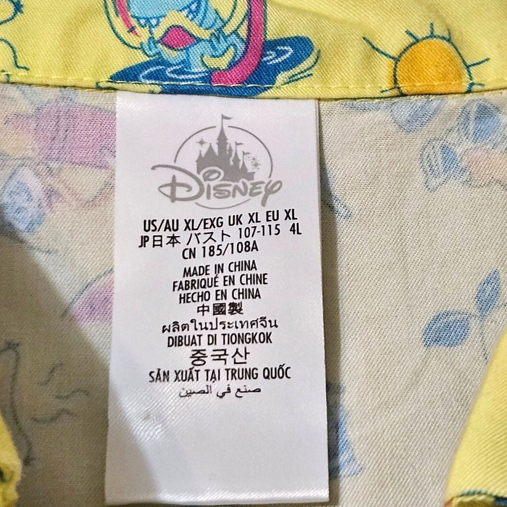 Disney Disney Toy Story Womens Button Up Shirt XL Yellow Print Size XL / US 12-14 / IT 48-50 - 4 Thumbnail