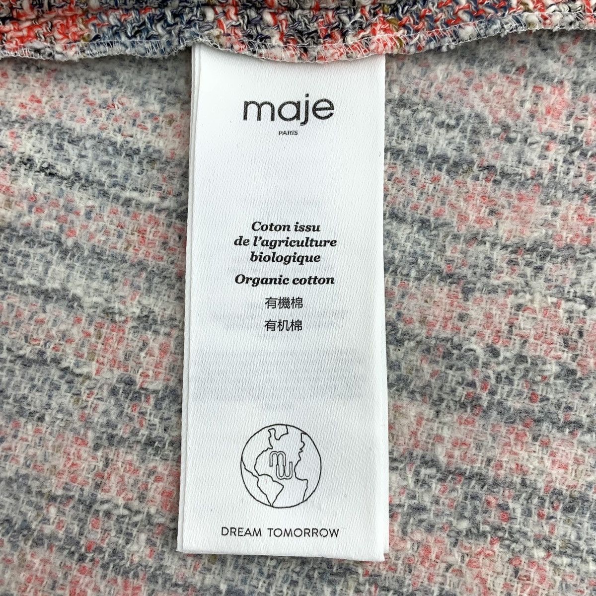 Maje Maje Pink Striped Cotton Lapel Long-sleeve Tweed Dress K26WX Size XS / US 0-2 / IT 36-38 - 7 Thumbnail