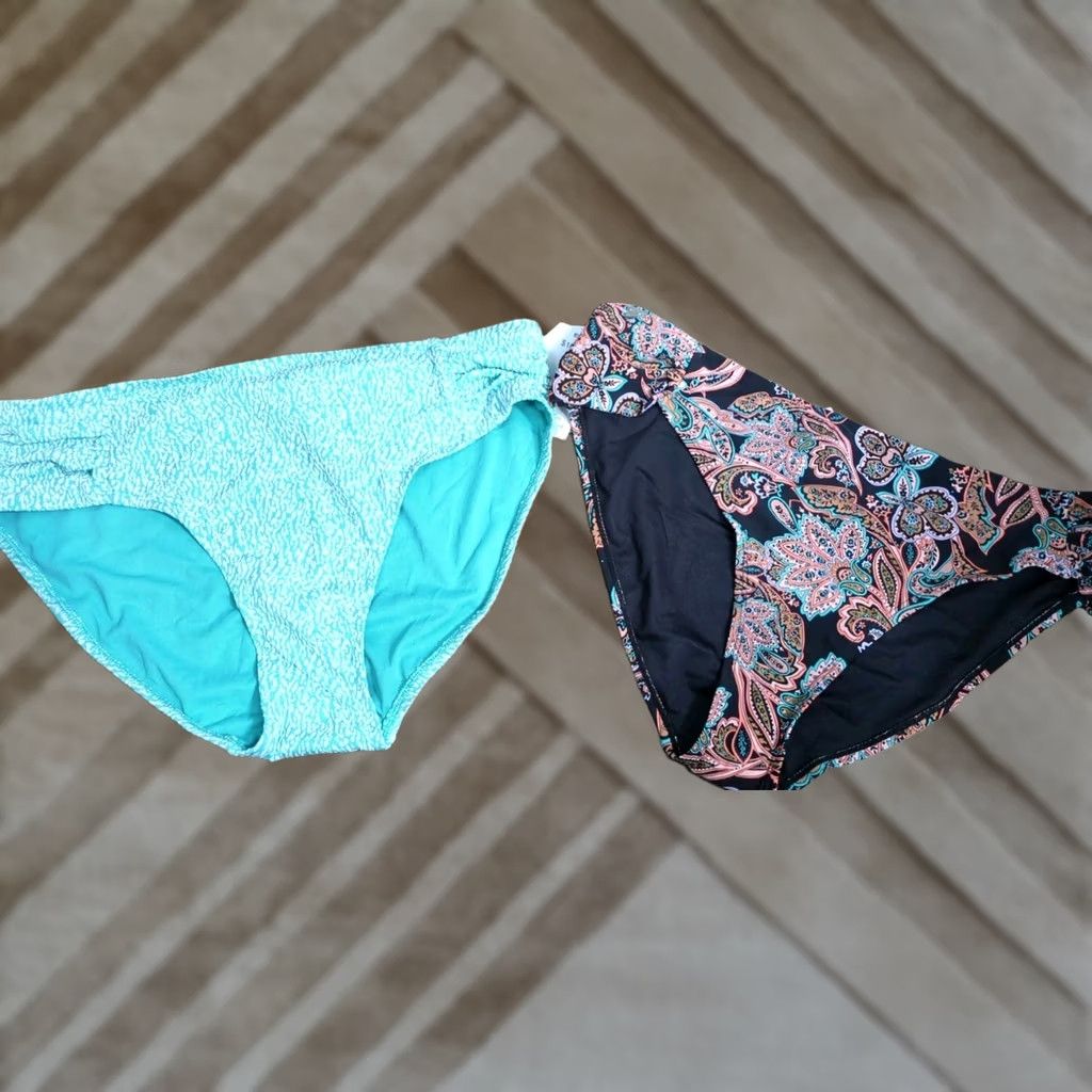 Vintage VINTAGE TIME AND TRU Bikini Bottoms Women 1X Turquoise Cove NWT Plus Size Swimwear Bikini Bottoms Size 40" / US 18 - 1 Thumbnail