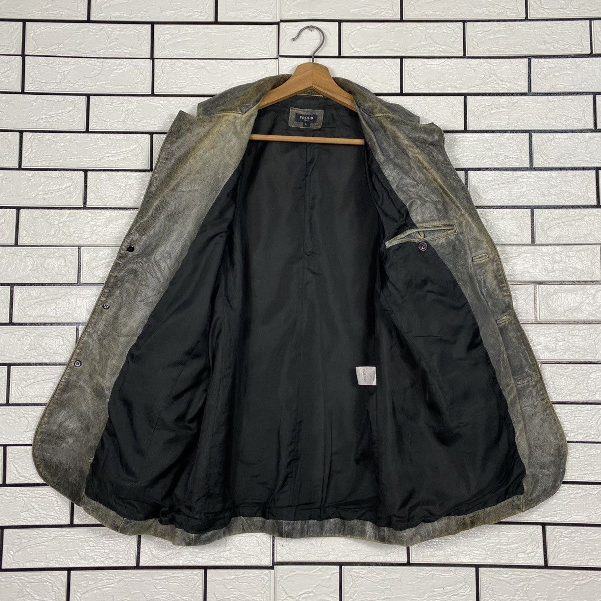 Japanese Brand 📌Vintage Genuine Leather Jacket Proud Label Issey Miyake Size US L / EU 52-54 / 3 - 14 Thumbnail