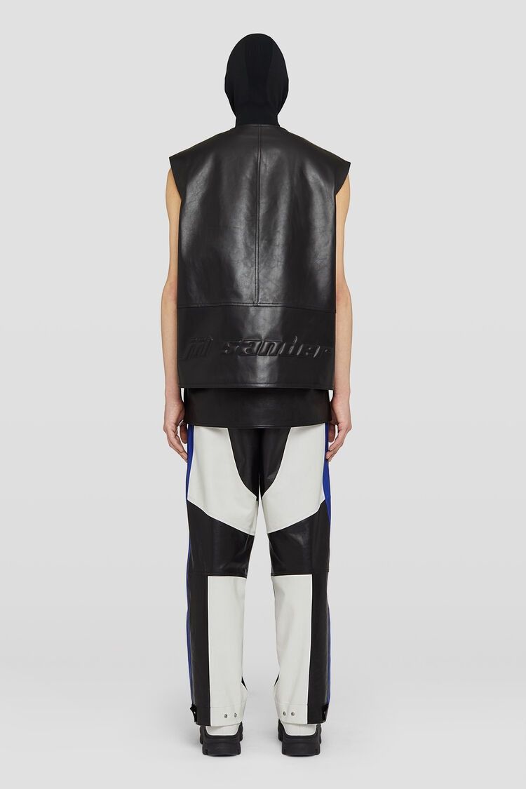 Jil Sander o1w1db10825 Leather Vest in Black Size US L / EU 52-54 / 3 - 4 Thumbnail