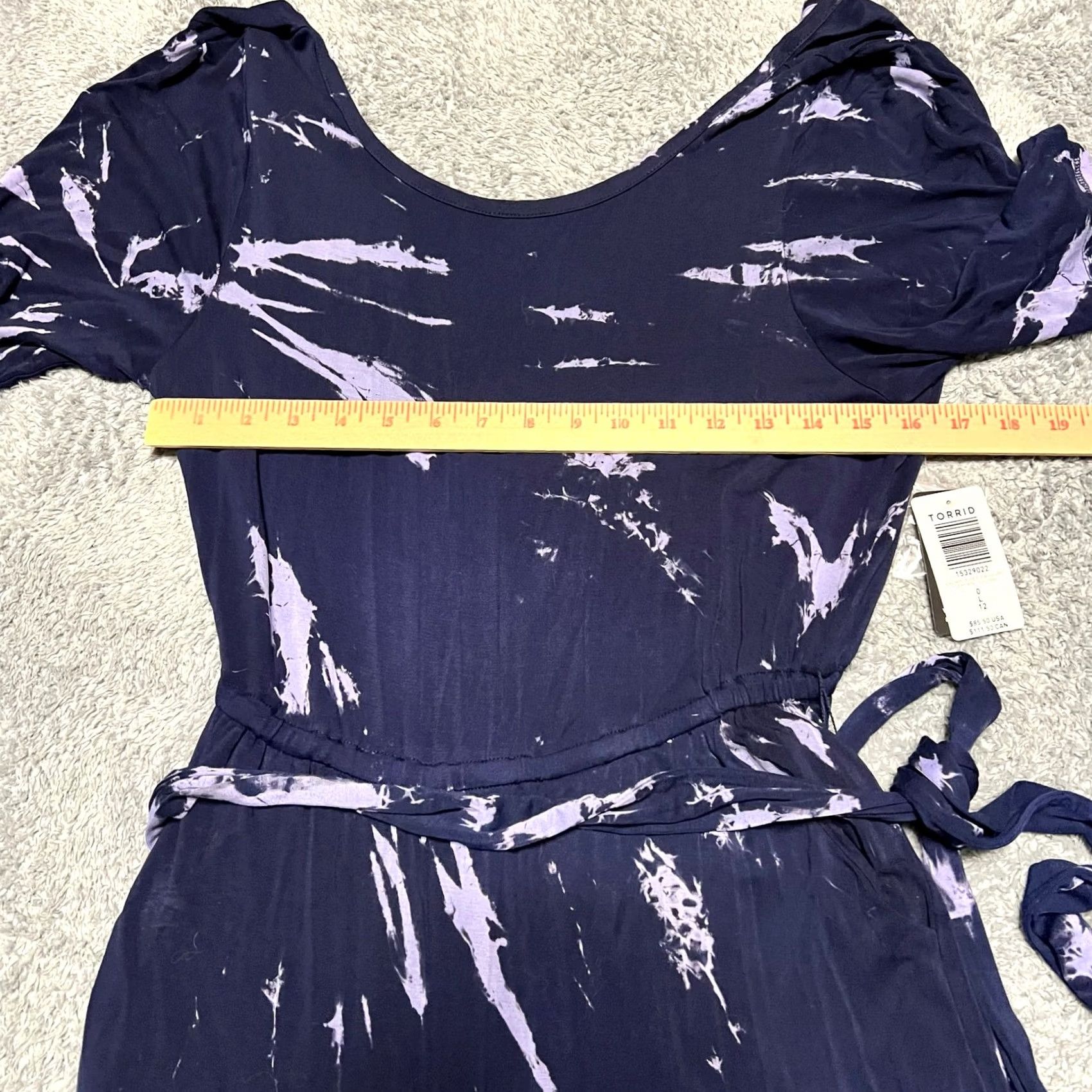 Torrid Torrid Super Soft Womens Jumpsuit Belted Tie Dye Blue L Large Romper One-Piece Womens Size 36" / US 14 / IT 50 - 6 Thumbnail