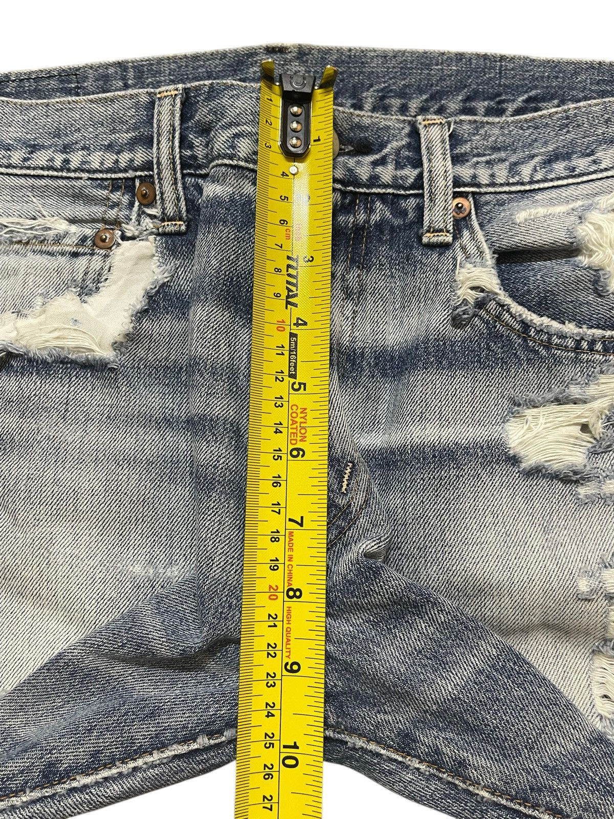 Kapital Vintage Japanese Brand Blue Faded Wash Distressed Jeans Size US 30 / EU 46 - 14 Thumbnail