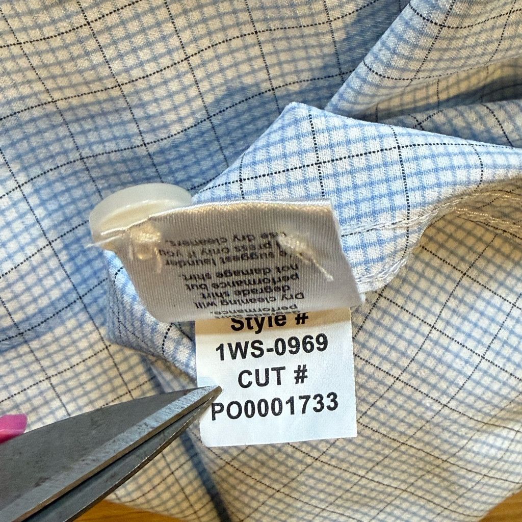 Jordan Brand Mizzen+Main Leeward XL Classic Fit Blue Micro Grid Shirt Size 38L - 9 Thumbnail
