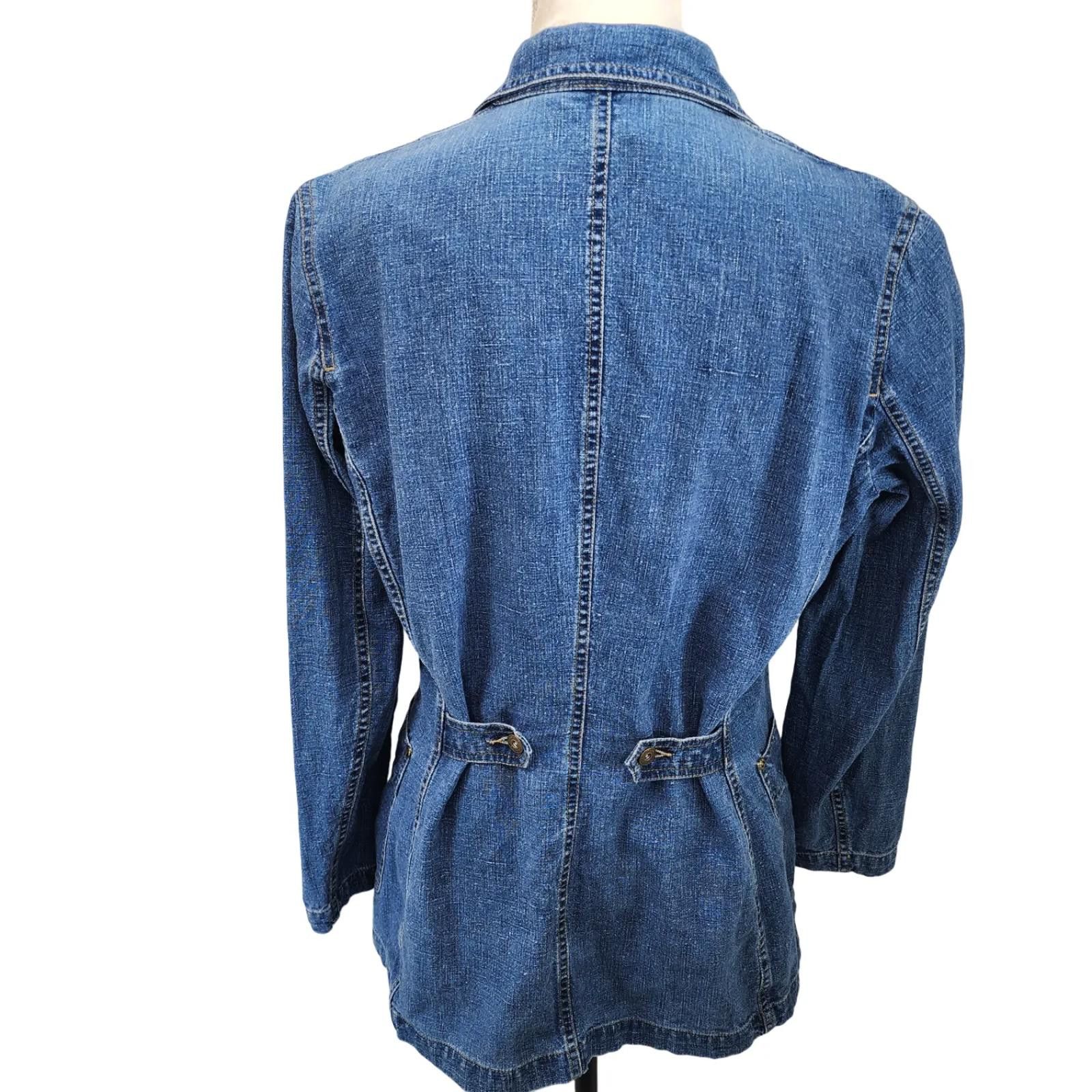 Designer Liz Claiborne. Vintage Tailored Denim Blazer. Size: Medium Size M / US 6-8 / IT 42-44 - 3 Thumbnail