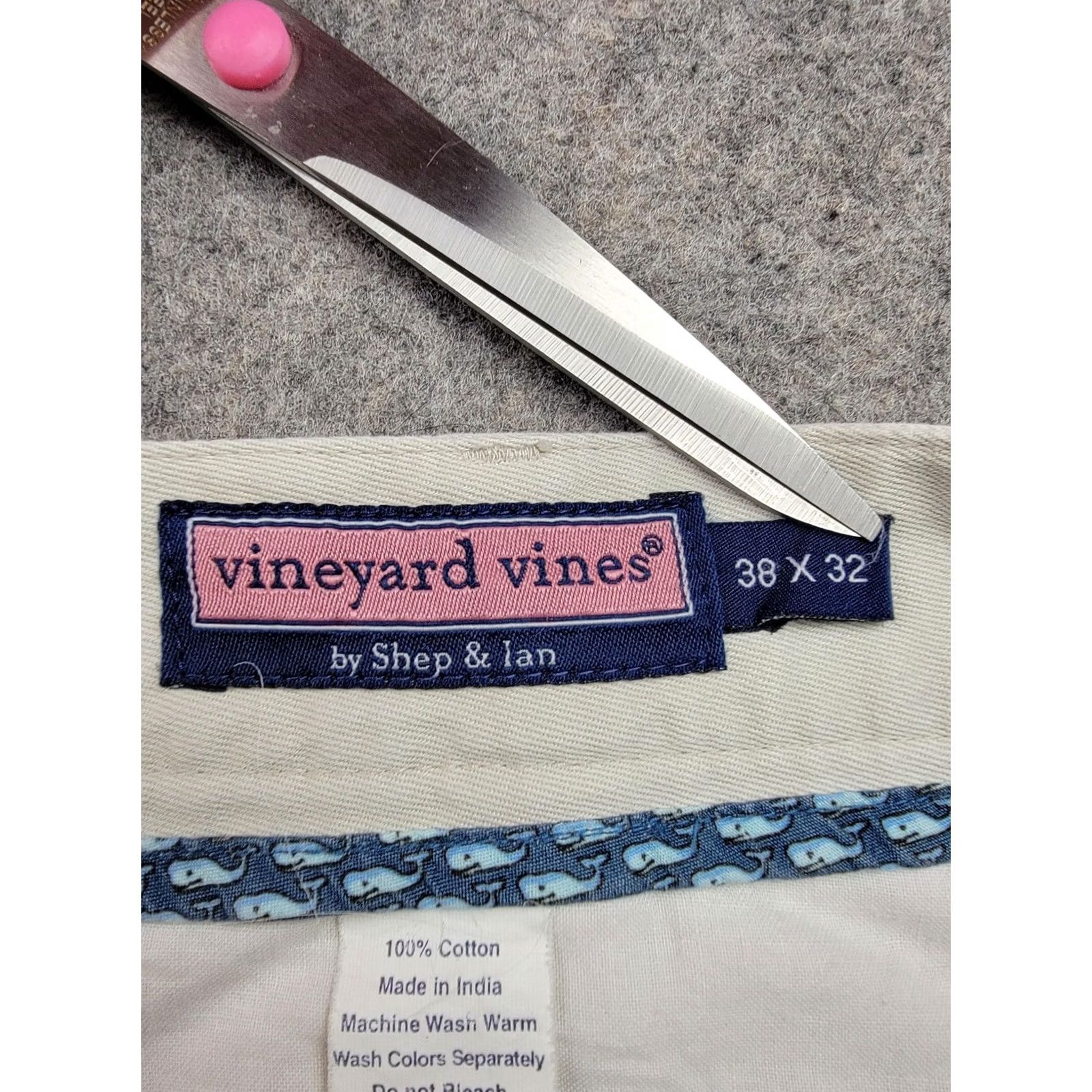 Vineyard Vines Vineyard Vines Pants Mens 38x32 Khaki Chino Flat Front Casual Beige Cotton Regular Straight Front Pocket Mens Size US 38 / EU 54 - 5 Thumbnail