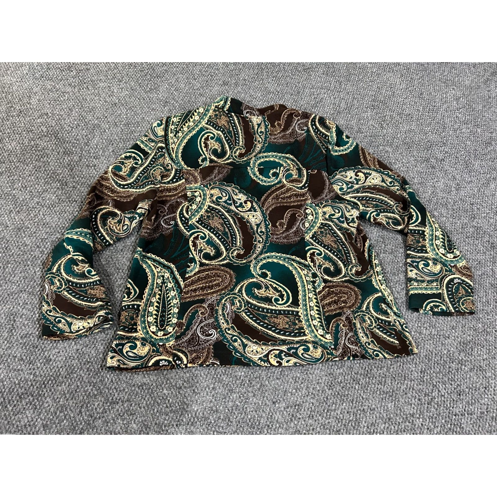 Vintage Chicos Jacket Womens XL Brown Paisley Zip Front Long Sleeve Lightweight All Seasons Geometric Polyester Jacket Coat Mens? Size XL / US 12-14 / IT 48-50 - 7 Thumbnail