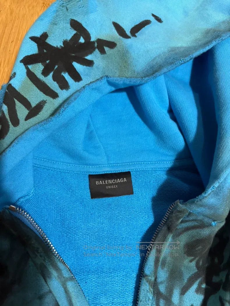 Balenciaga Balenciaga Blue Graffiti Mud-Dyed Jacket Size US M / EU 48-50 / 2 - 5 Thumbnail