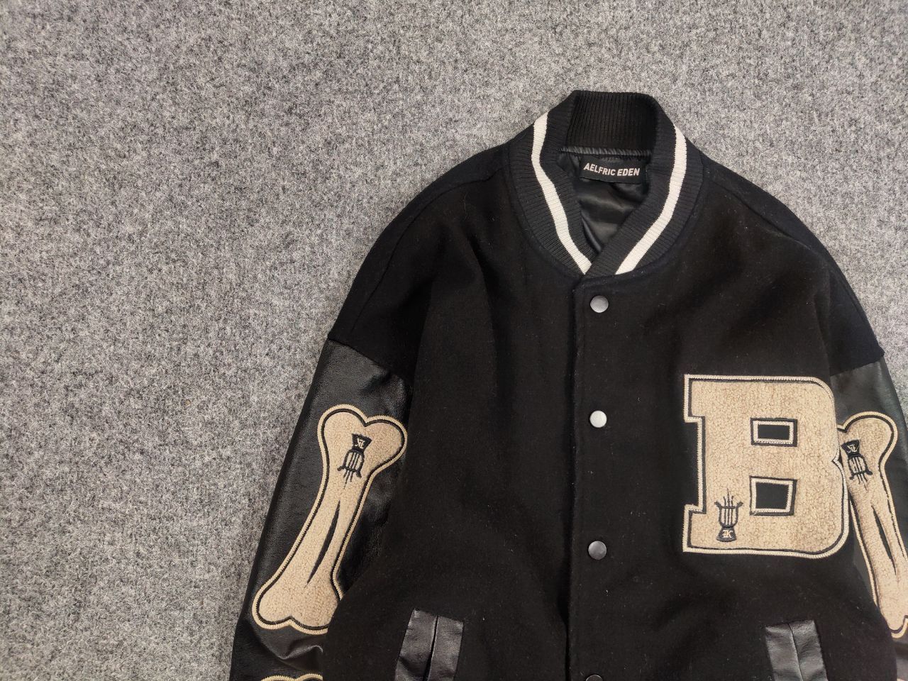 Japanese Brand Vintage Bones Japan Skeleton Letterman Varsity Bomber Jacket Size US S / EU 44-46 / 1 - 11 Thumbnail