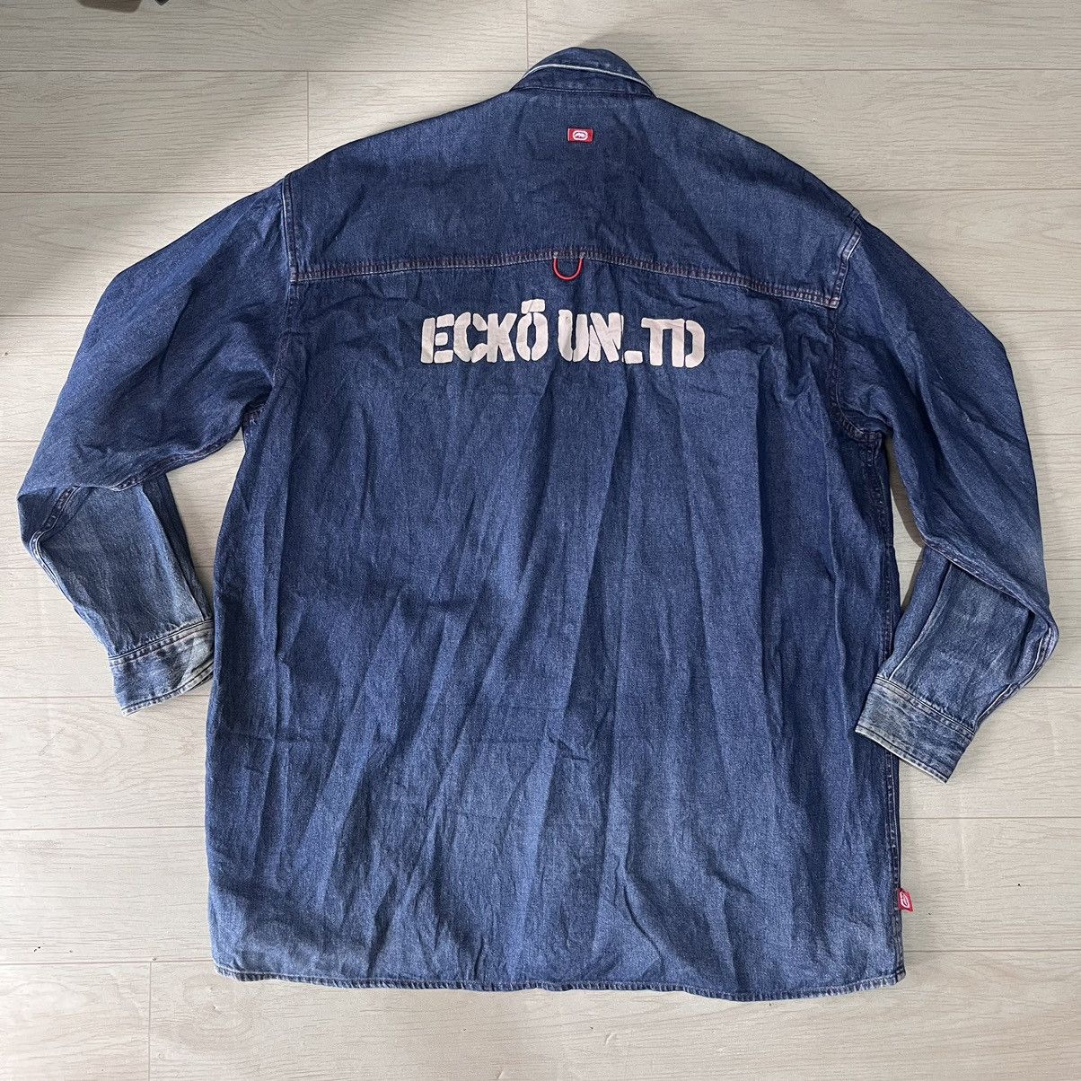 Ecko Unltd. × JNCO Ecko unlimited over shirt blue denim Size US XL / EU 56 / 4 - 2 Thumbnail