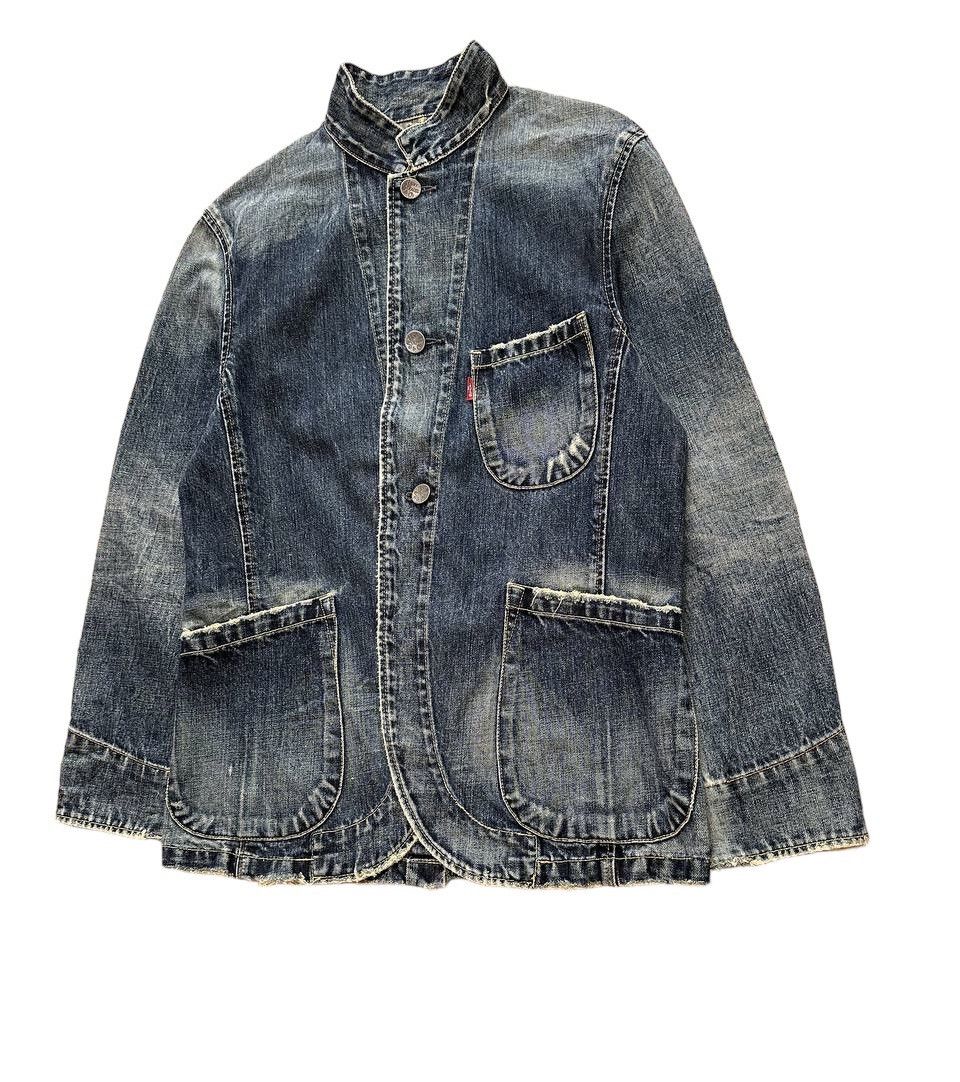 Levi's Vintage Clothing Levis Thrashed Sun Faded Denim Jacket Size US S / EU 44-46 / 1 - 7 Thumbnail