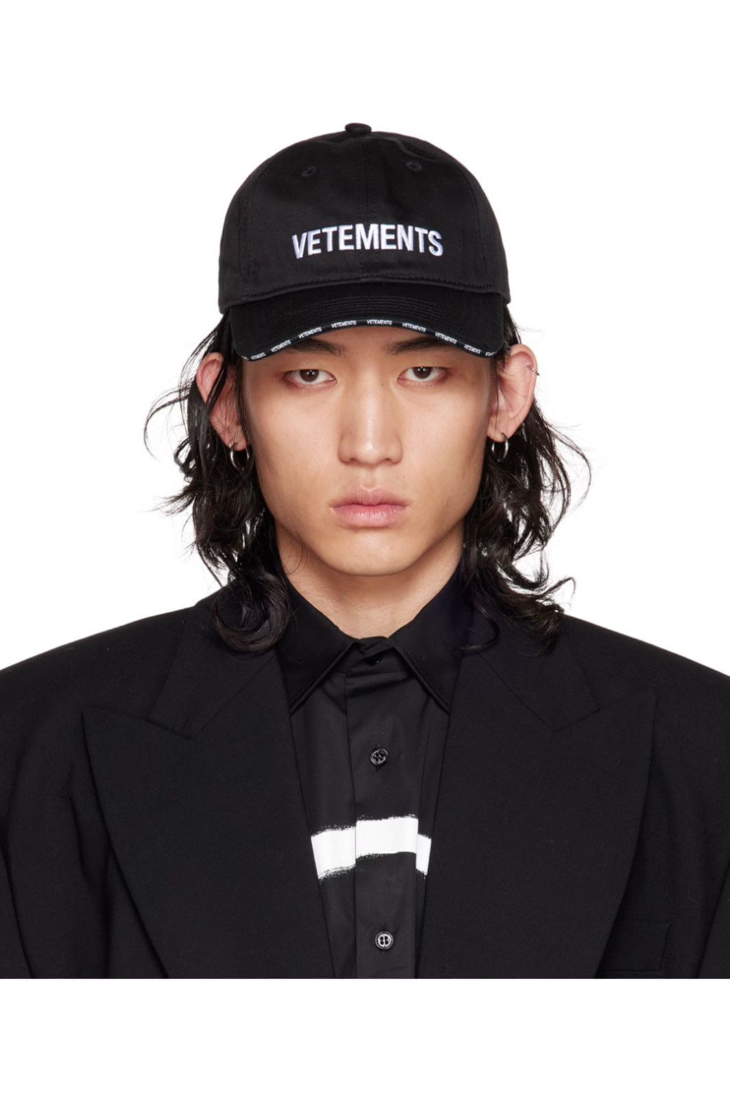 image of Vetements Logo Cap in Black, Men's