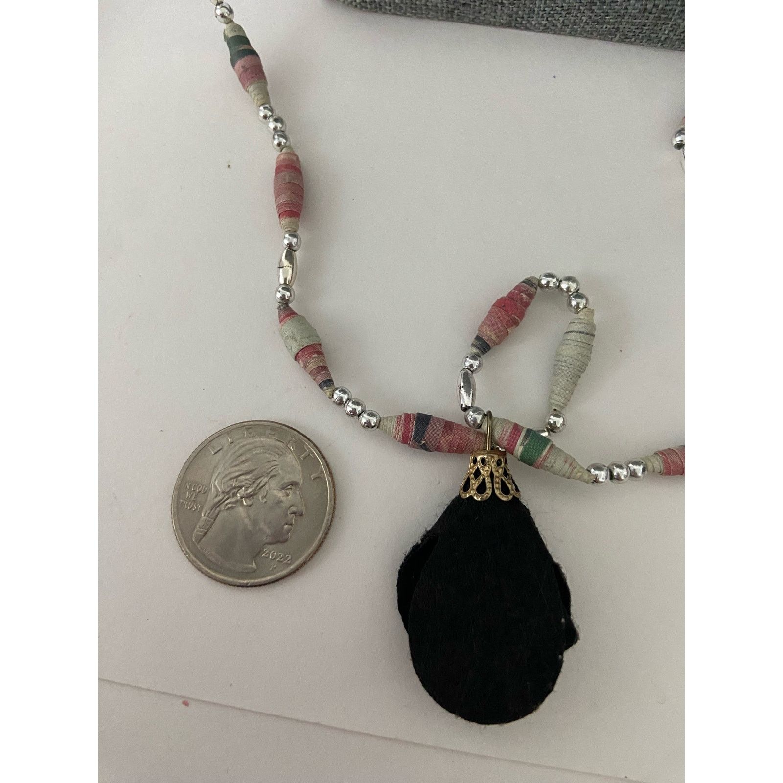 Vintage paper bead necklace Size ONE SIZE - 3 Thumbnail