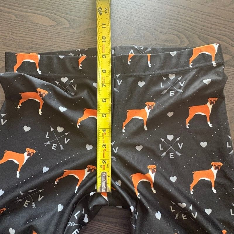 Other Anarchy 307 Womens Large Black Leggings Boxer Love Dog Lover Size 29" - 8 Thumbnail