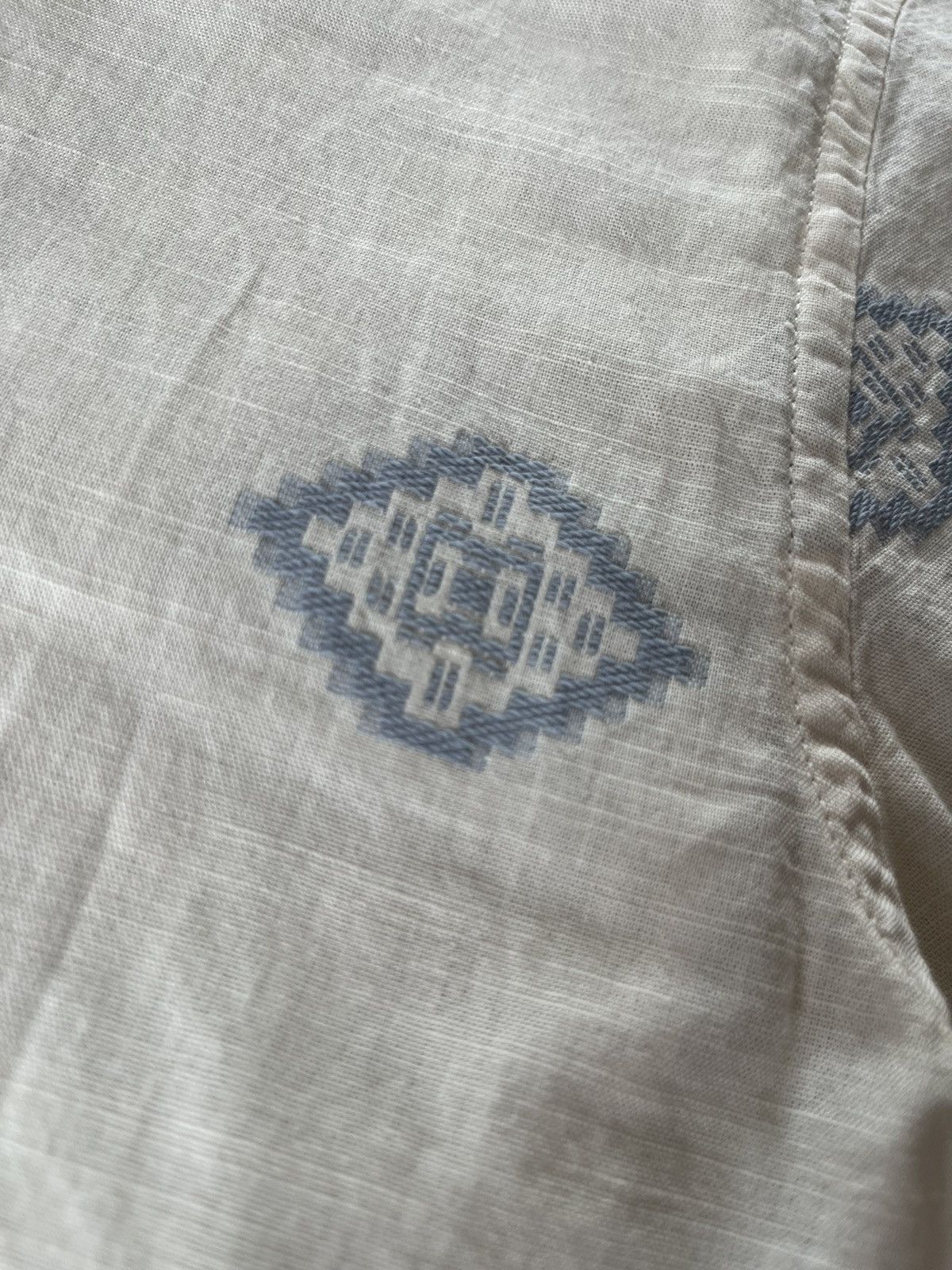 Folk Folk Geometric Diamond Pattern Short Sleeve Shirt Button Up Size US XL / EU 56 / 4 - 5 Thumbnail