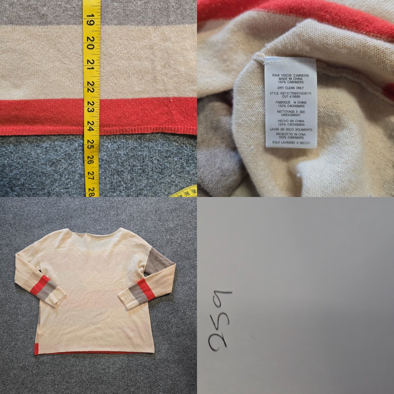 Joie Joie Sweater Womens Size XS Beige Orange Cashmere Long Sleeve Casual Pullover Knit Round Neck Womens Vintage No Size XS / US 0-2 / IT 36-38 - 8 Thumbnail