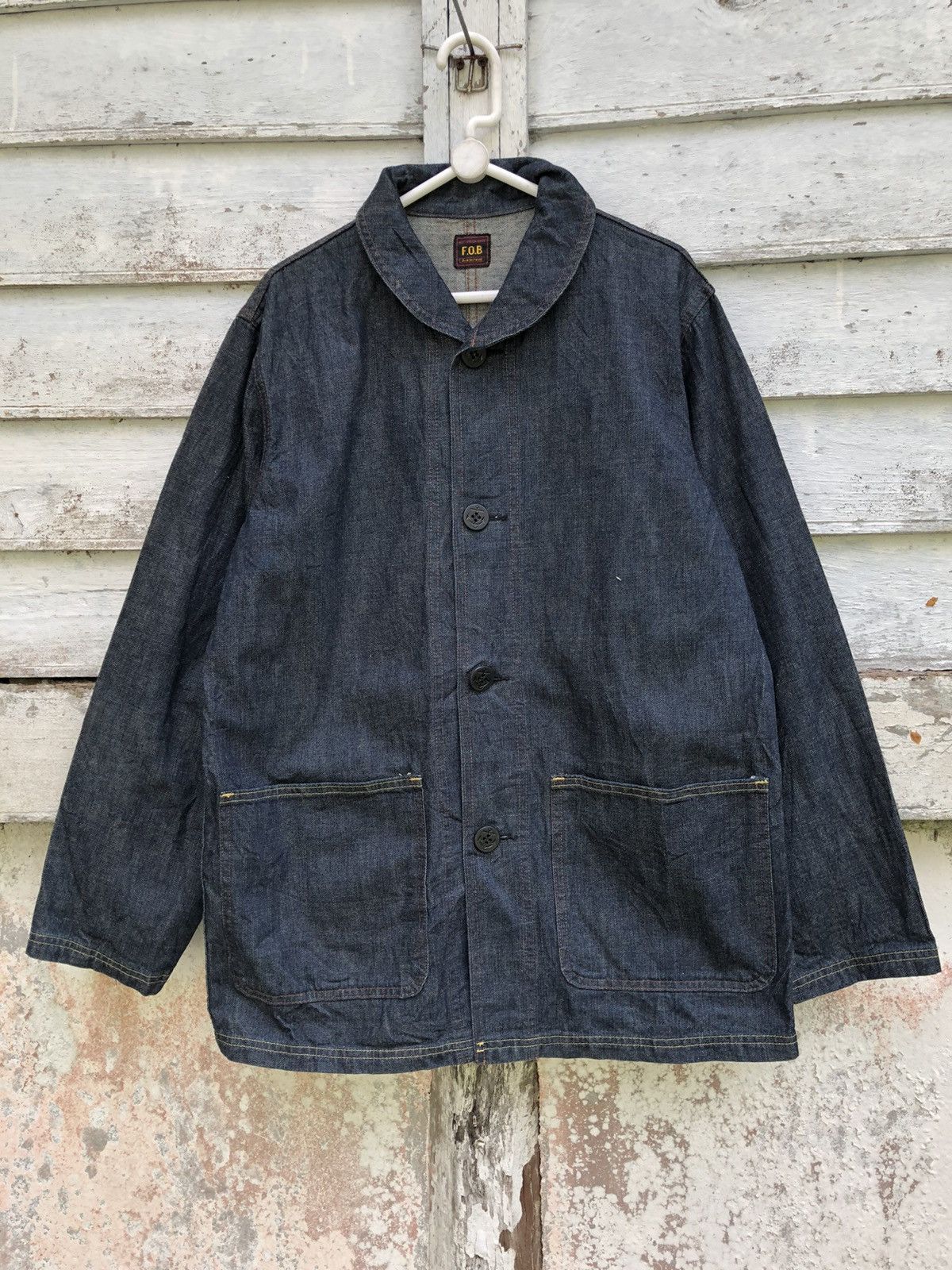 image of Denim Jacket x F O B Factory F.o.b Factory Denim Minimalist Jacket in Black, Men's (Size Medium)