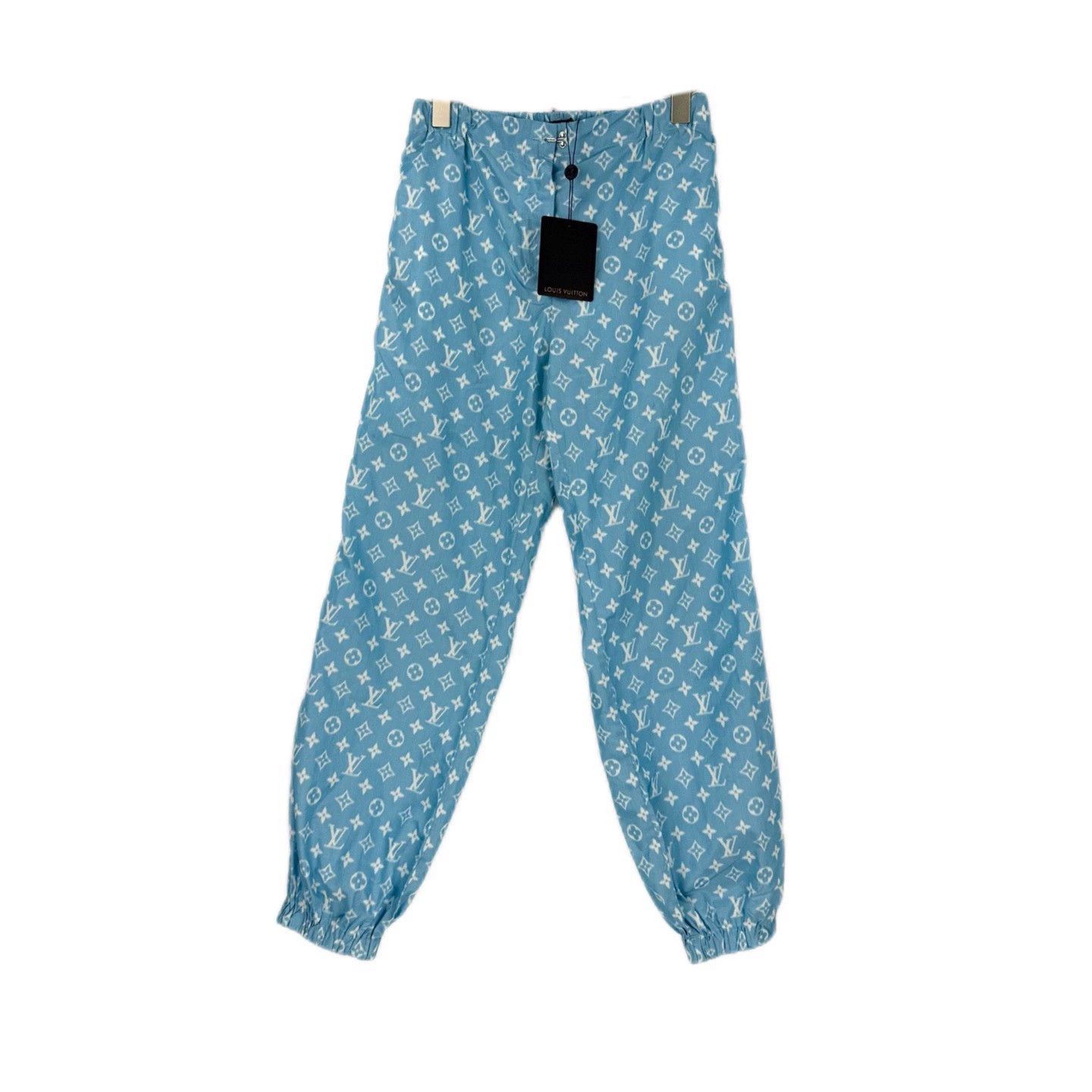 Louis Vuitton Louis Vuitton Blue Logo Silk Blend Pants - dmc Size US 36 / EU 52 - 1 Thumbnail