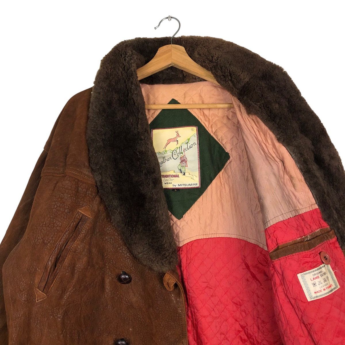 Japanese Brand Vtg Lamb Skin Leather Jacket Made in France Mitsumine Japan Size US L / EU 52-54 / 3 - 12 Thumbnail