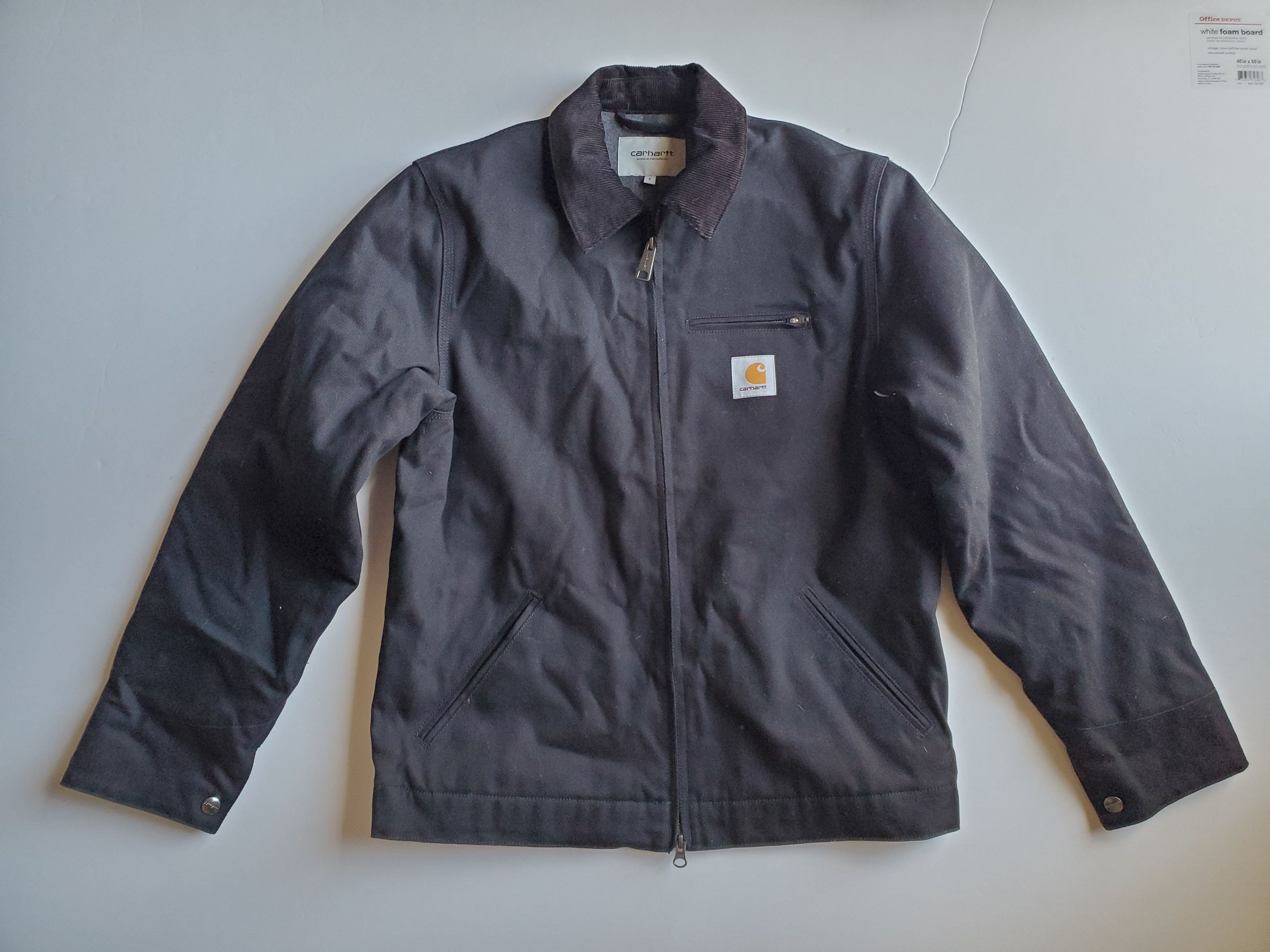 image of Carhartt Work In Progress Black Detroit Jacket Small, Men's