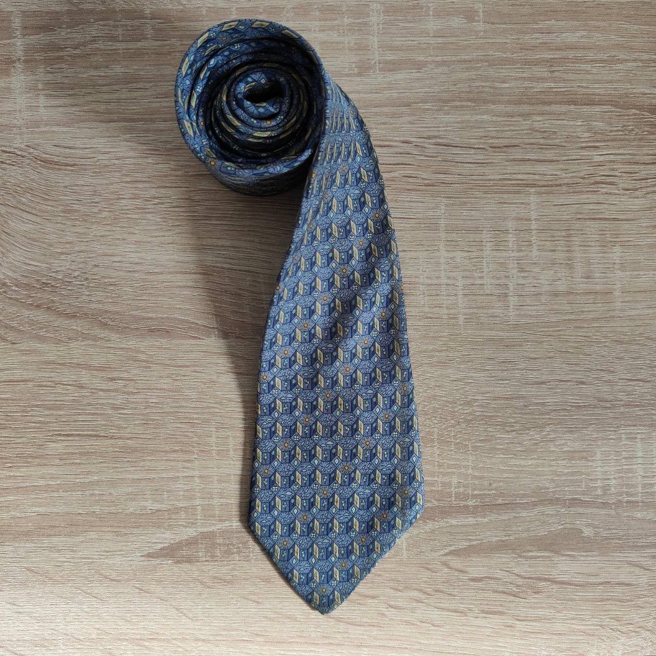 Hermes Hermes Paris Silk Tie 7768 FA Plants Blue Size ONE SIZE - 1 Thumbnail