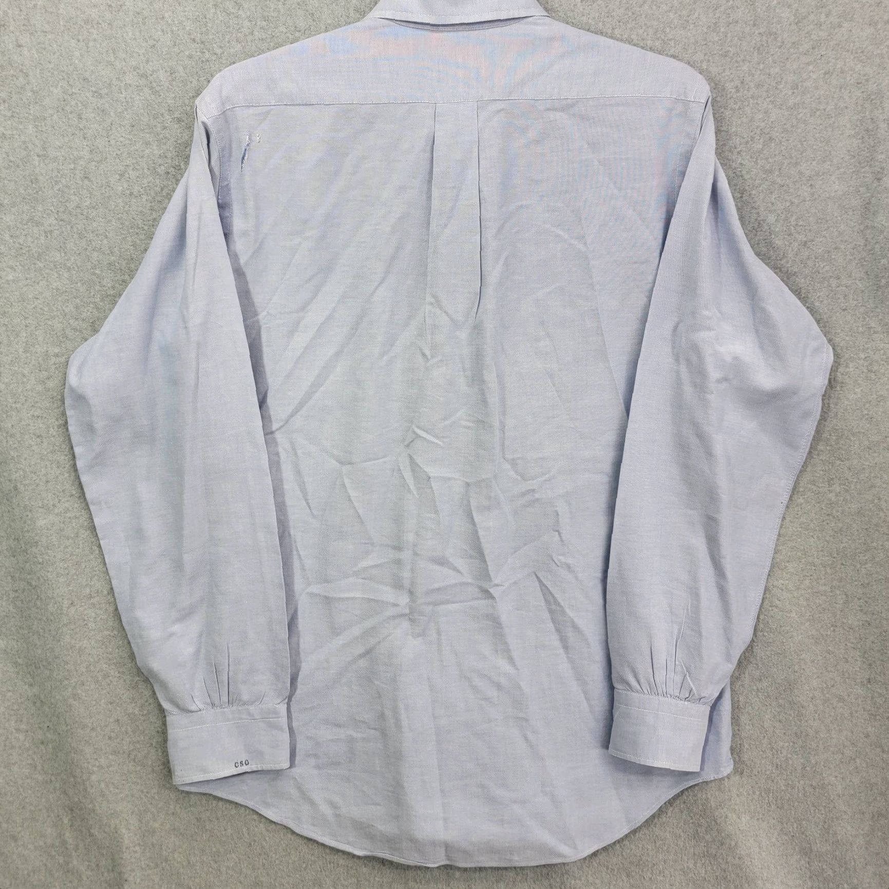 Vintage HUNTINGTON shirt Blue distressed vtg USA made long sleeve button Up Large 16x37 Mens Regular Cotton Vintage Size US L / EU 52-54 / 3 - 4 Thumbnail