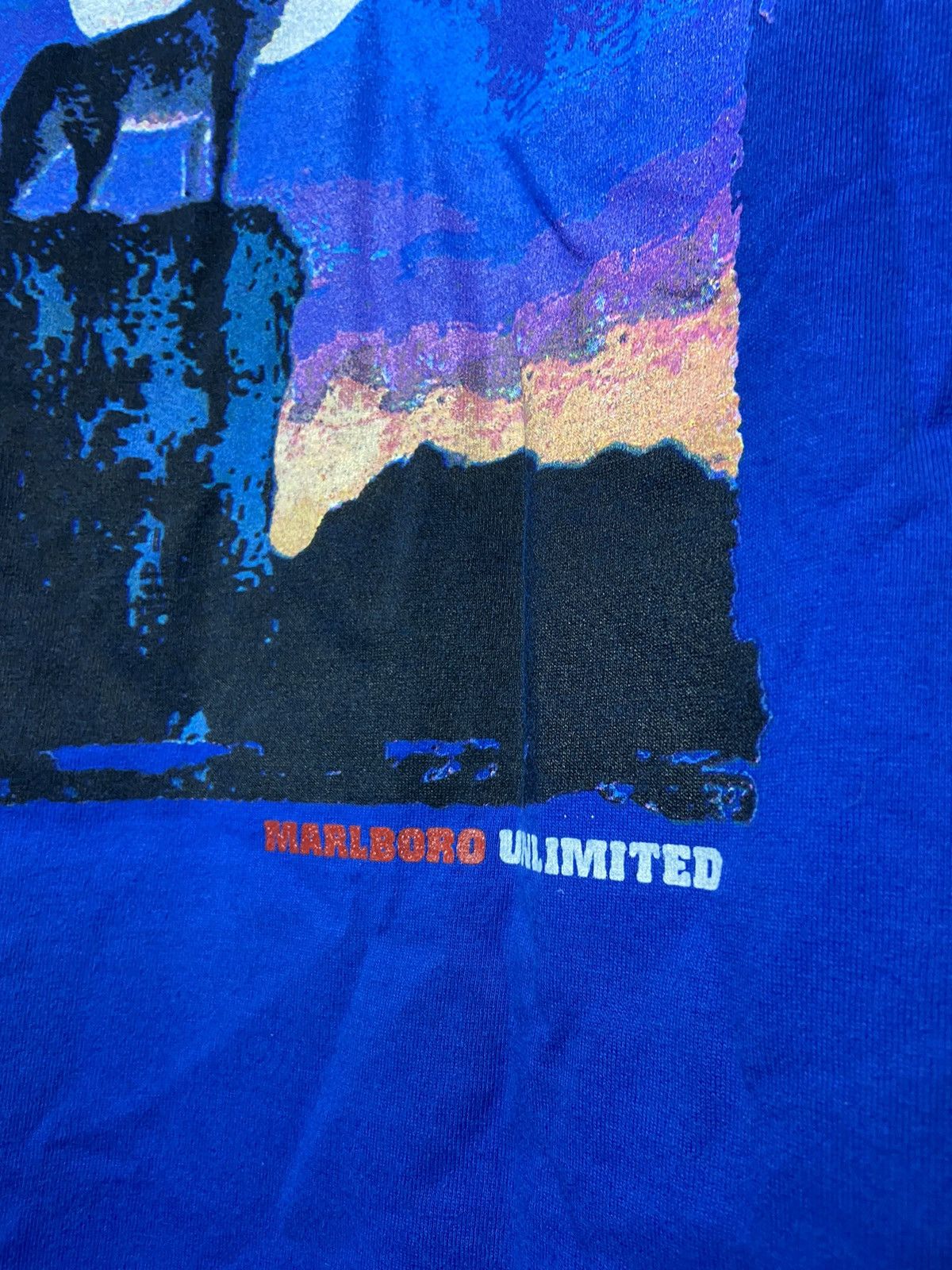 Band Tees × Marlboro × Vintage MARLBORO UNLIMITED VINTAGE 90s PROMO BOX LOGO T-SHIRT Size US XL / EU 56 / 4 - 2 Thumbnail