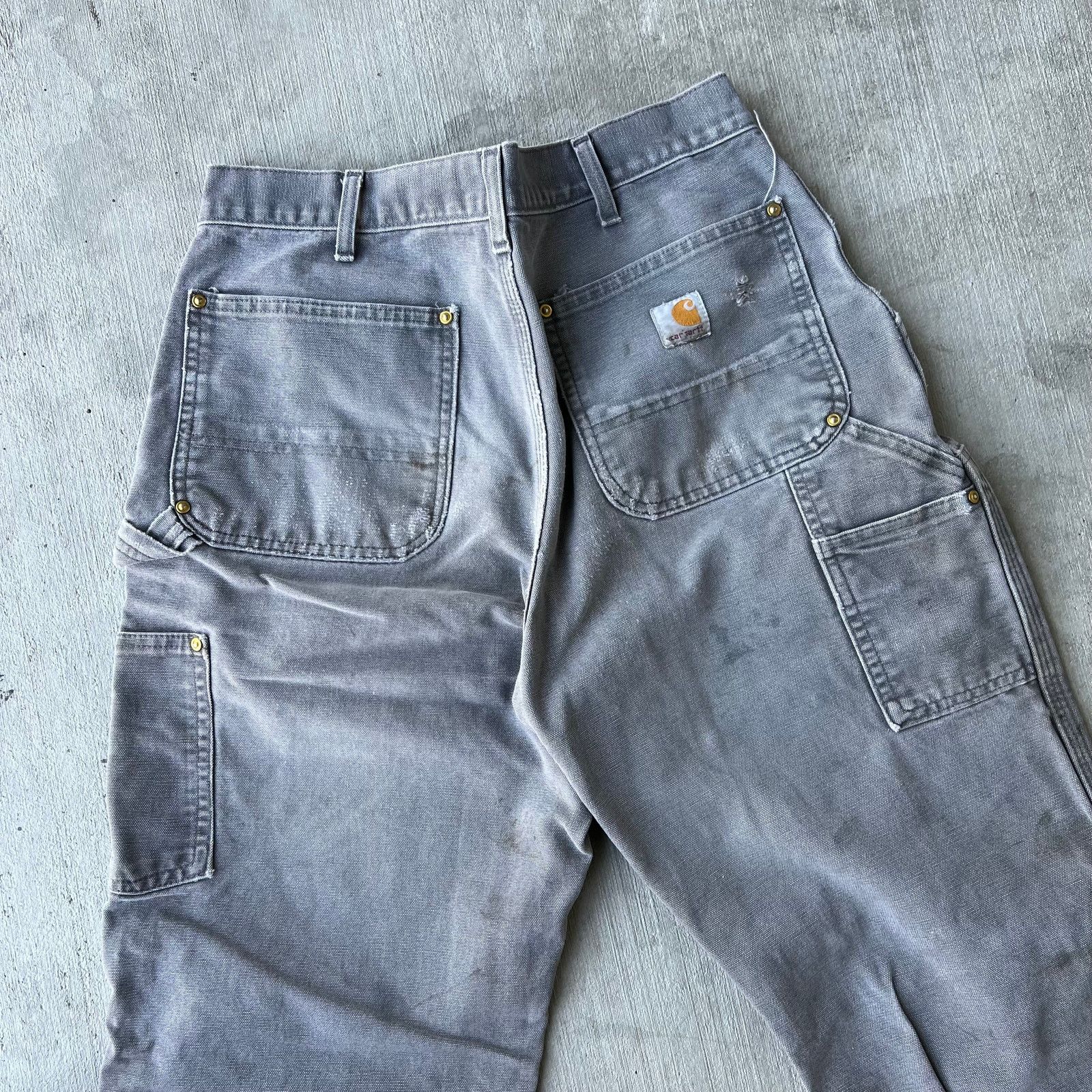 Carhartt × Vintage Carhartt faded gray double knee work wear carpenter pants Size US 31 - 10 Thumbnail