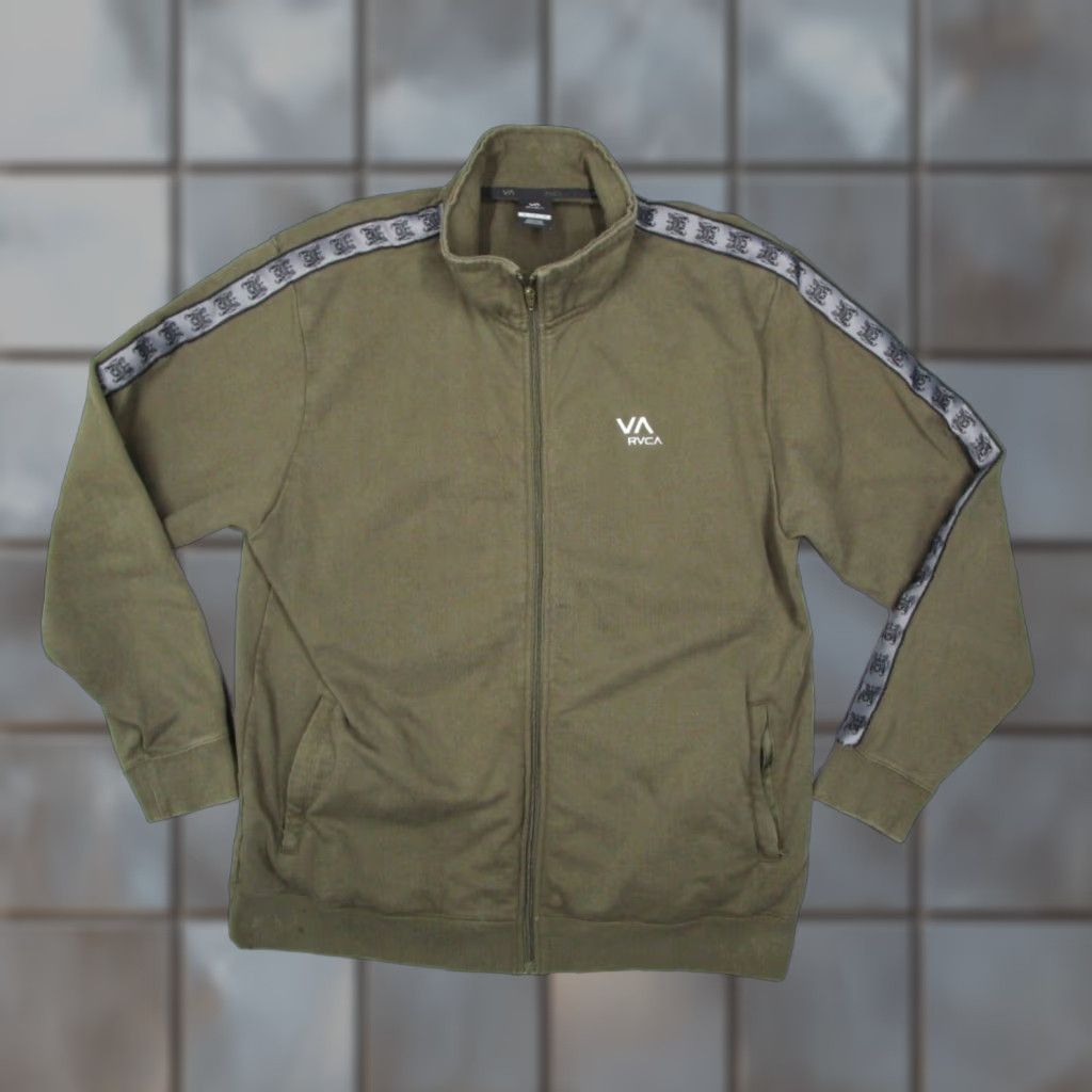 RVCA Jacket Men's XL Green Full Zip Bomber Casual Skate Workwear