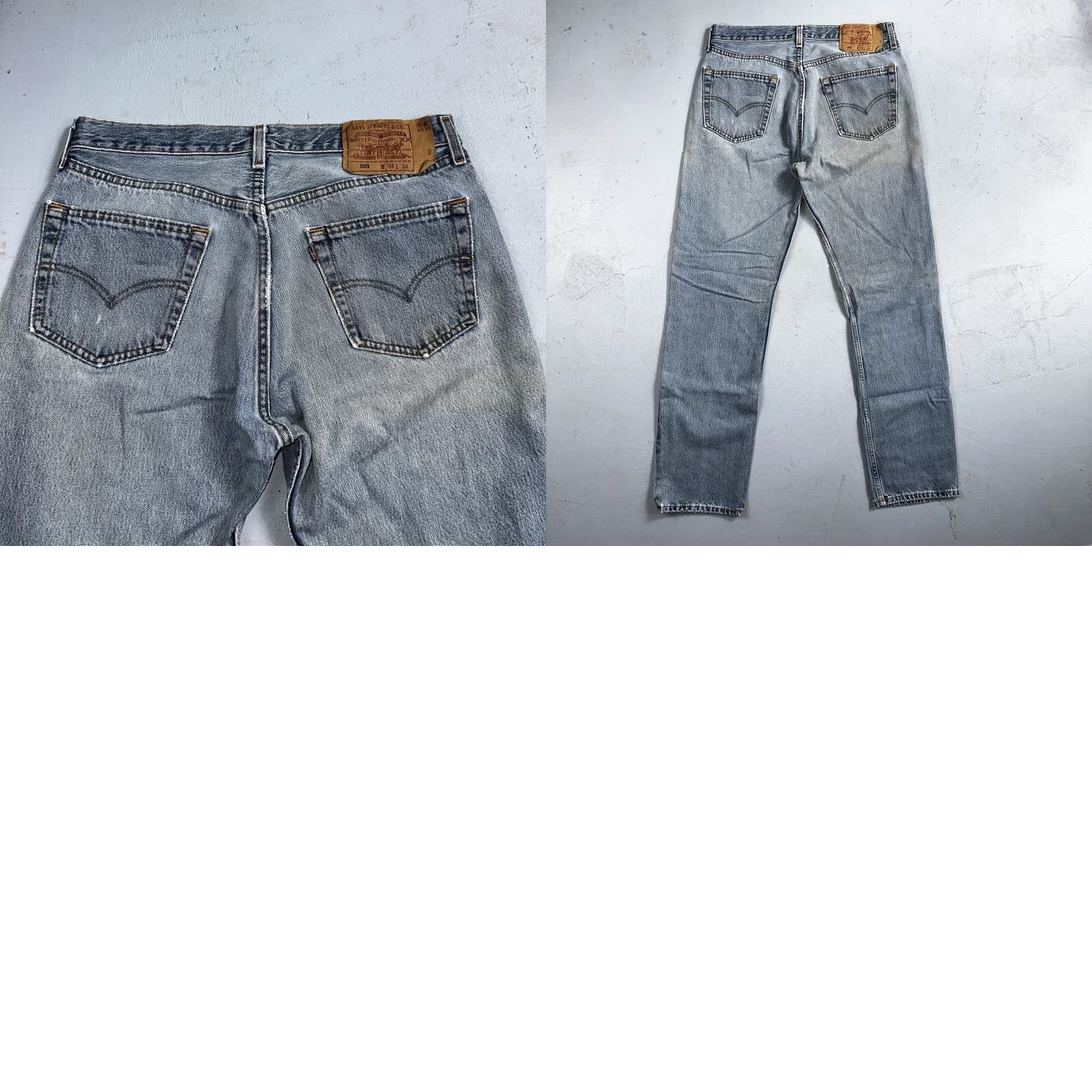Levi's VINTAGE Levi's 501 Jeans Straight 90s 34x34 Light Blue Denim Men 34 Regular Master(Note: This line seems off). Size US 34 / EU 50 - 10 Thumbnail