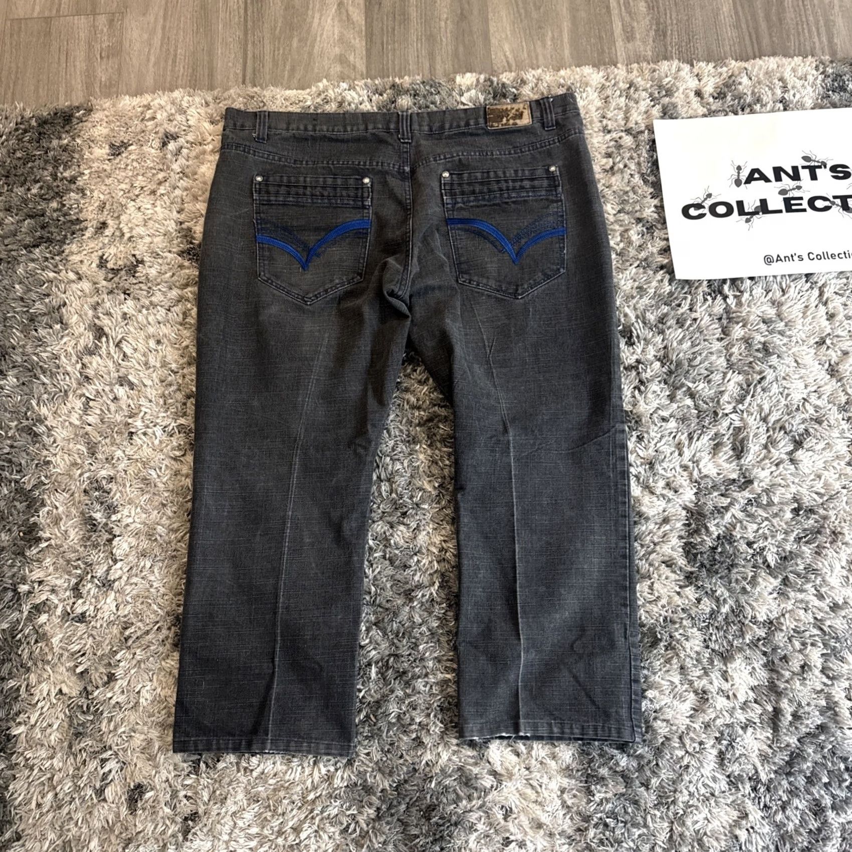 Denime VINTAGE Krome Jeans Gray Denim Embroidered 90s Y2K Mens 48x29 HTF RARE Wide-Leg Shirt? Size US 32 / EU 48 - 2 Thumbnail