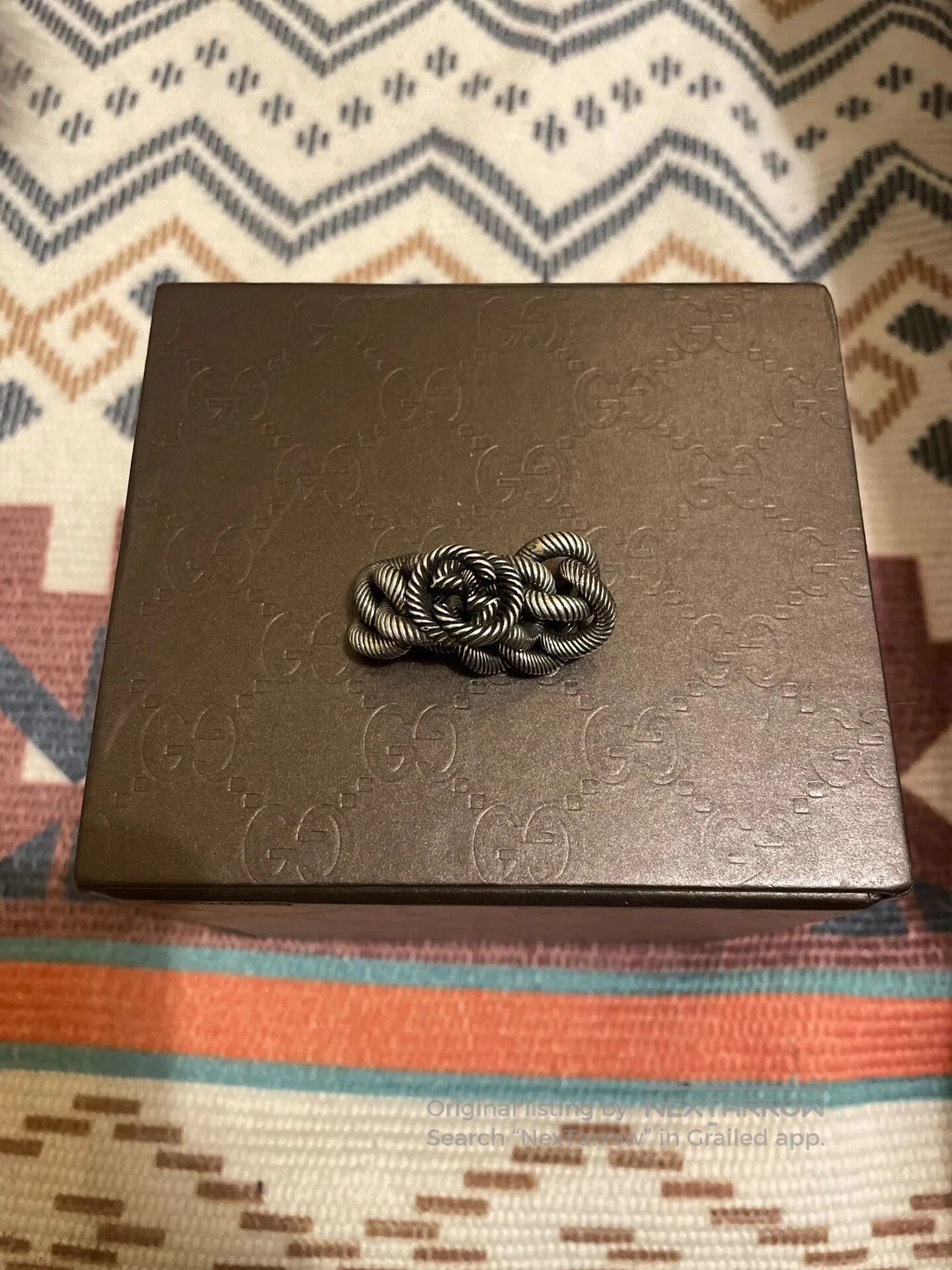 Gucci Gucci Silver Chain Wrap Ring Size 21. Size ONE SIZE - 1 Thumbnail