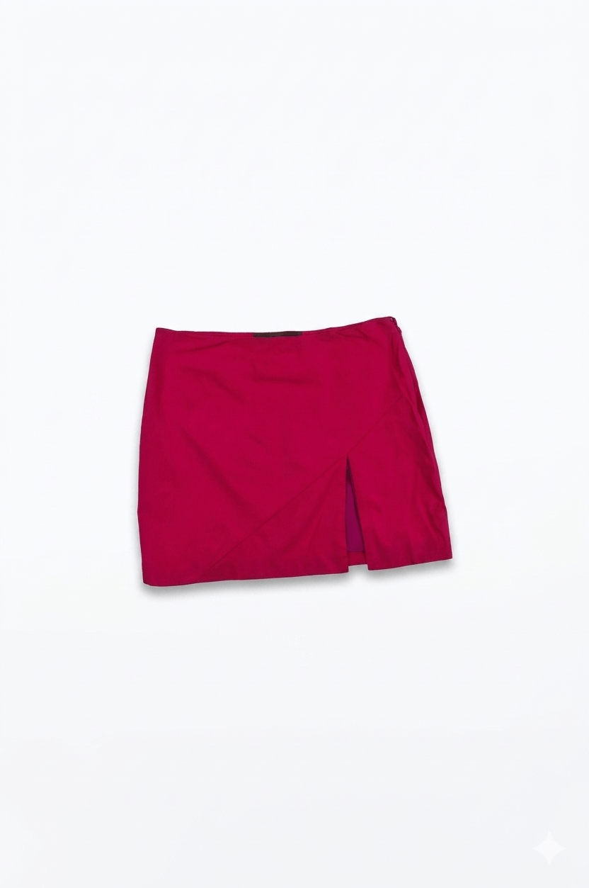 Versus Versace Women's Versus Versace Magenta Asymmetric Mini Skirt Size M Size 30" / US 8 / IT 44 - 1 Thumbnail