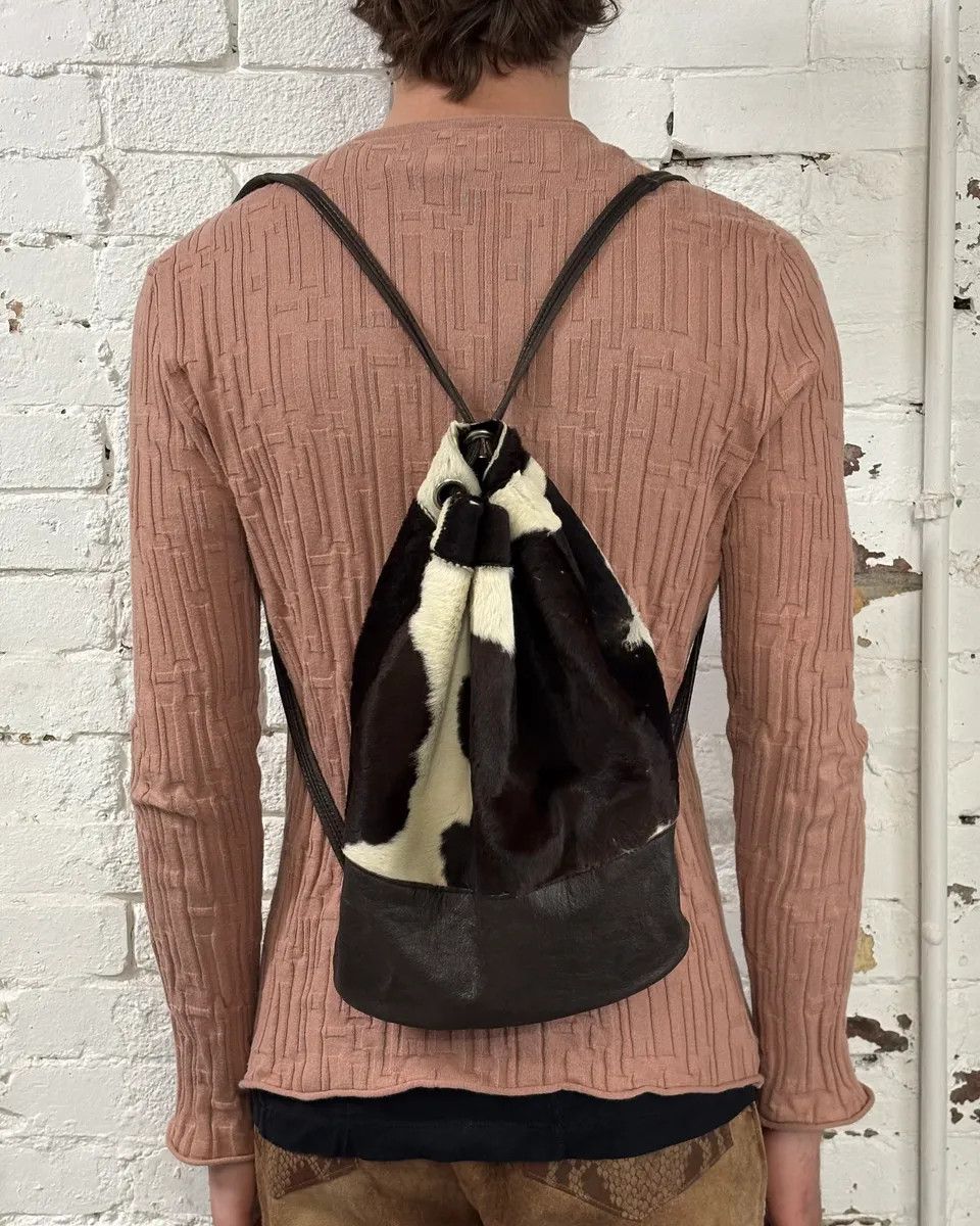 Dolce & Gabbana SS2000 Dolce & Gabbana Cow Effect Pony Hair Leather Backpack Size ONE SIZE - 1 Thumbnail