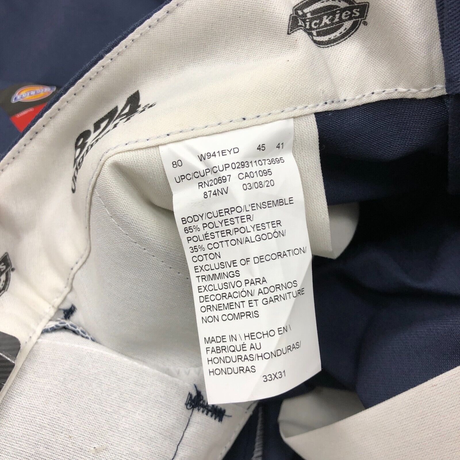 Dickies New Dickies 874 Original Fit Navy Blue Pants Size 33x31 Size US 33 - 6 Thumbnail
