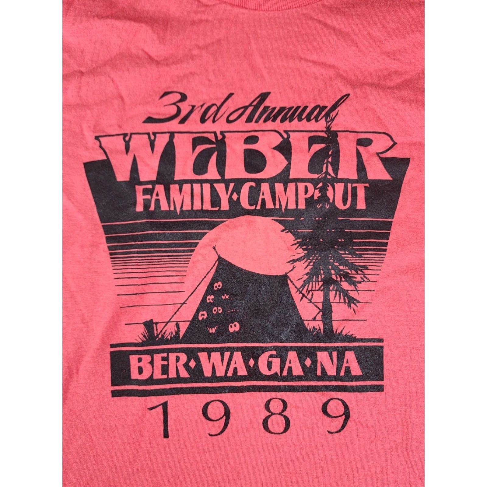 Vintage VINTAGE Weber Family Campout Shirt 1989 M Red Single Stitch Dad Screen Stars T-Shirt Mens Boys? Size US M / EU 48-50 / 2 - 2 Thumbnail