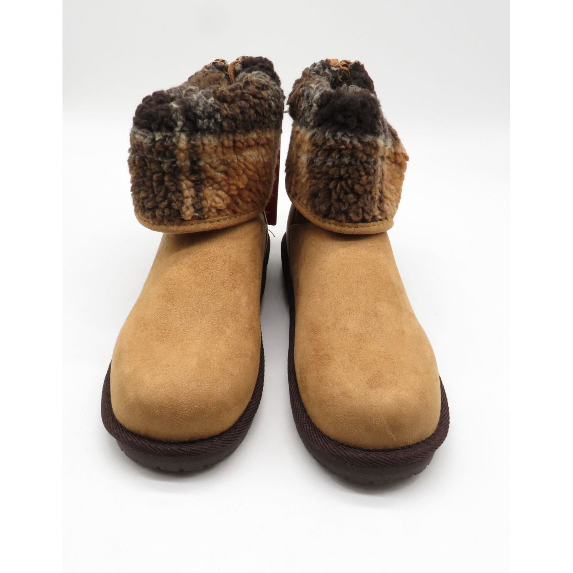 Other Muk Luks Women's Essentials Tan Suede Faux Fur Ankle Boots S Size US 6 / IT 36 - 2 Thumbnail