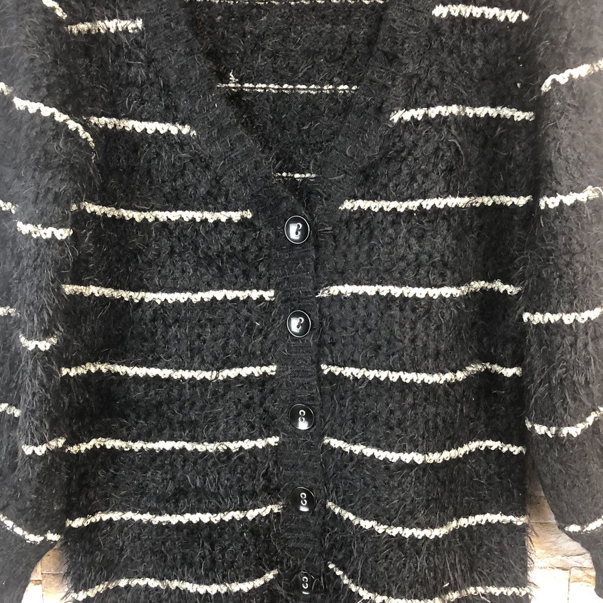 Vintage LLyabaccot Black Shag Shaggy Fur Mohair Cardigan #A30 Size M / US 6-8 / IT 42-44 - 5 Thumbnail
