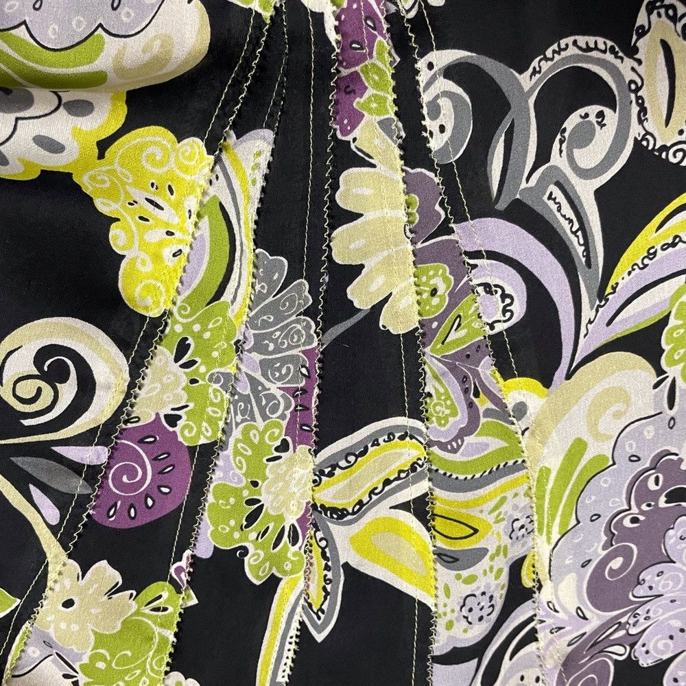 Other Sigrid Olsen Silk Paisley Floral Skirt Black Green Size 4 Size 27" / US 4 / IT 40 - 7 Thumbnail