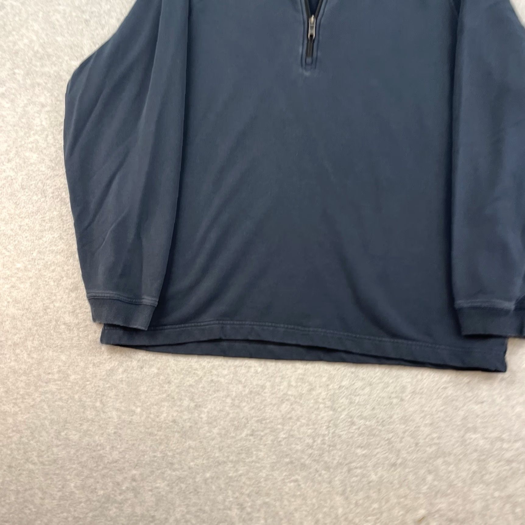 Vintage Public Rec Quarter 1/4 Zip Weekend Pullover Mens 2XL Navy Blue Pima Cotton Sweatshirt Size US XXL / EU 58 / 5 - 2 Thumbnail