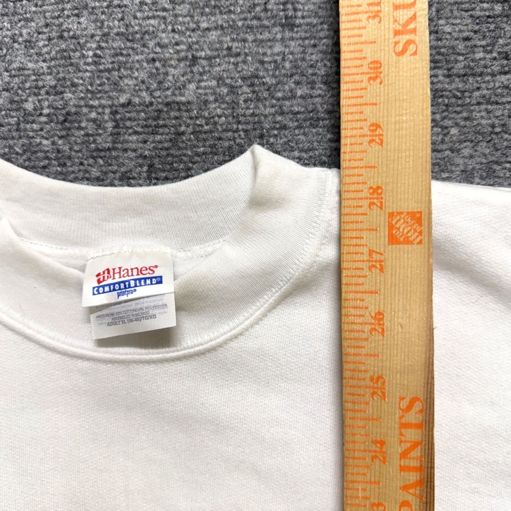 Hanes Hanes Sweatshirt Pullover White Mens XL Cotton Blend Embroidered America Regular Size Size US XL / EU 56 / 4 - 4 Thumbnail