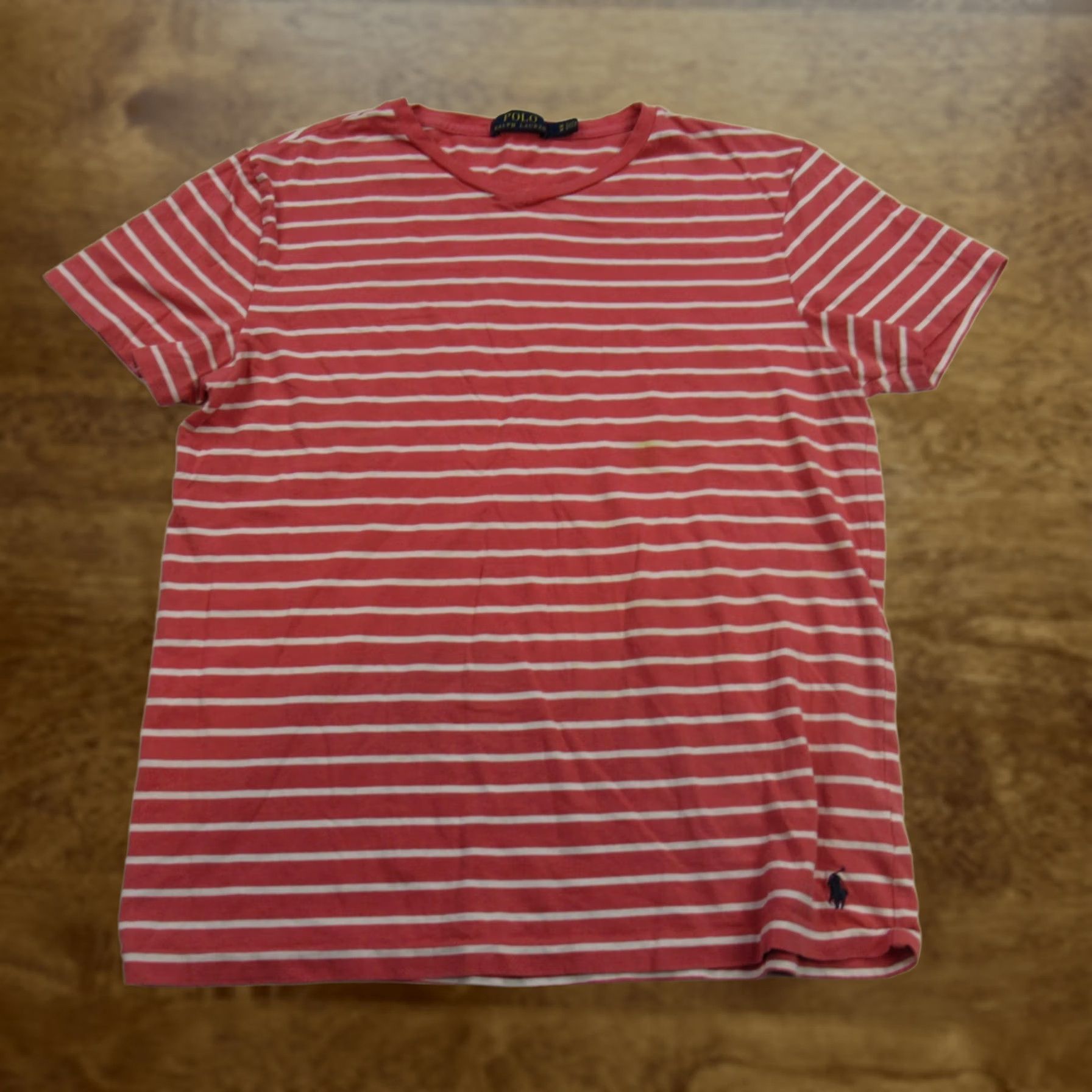 Polo Ralph Lauren Ralph Lauren Shirt Womens Medium Short Sleeve V Neck Pullover Stretch Stripe Shirt Size M / US 6-8 / IT 42-44 - 1 Thumbnail