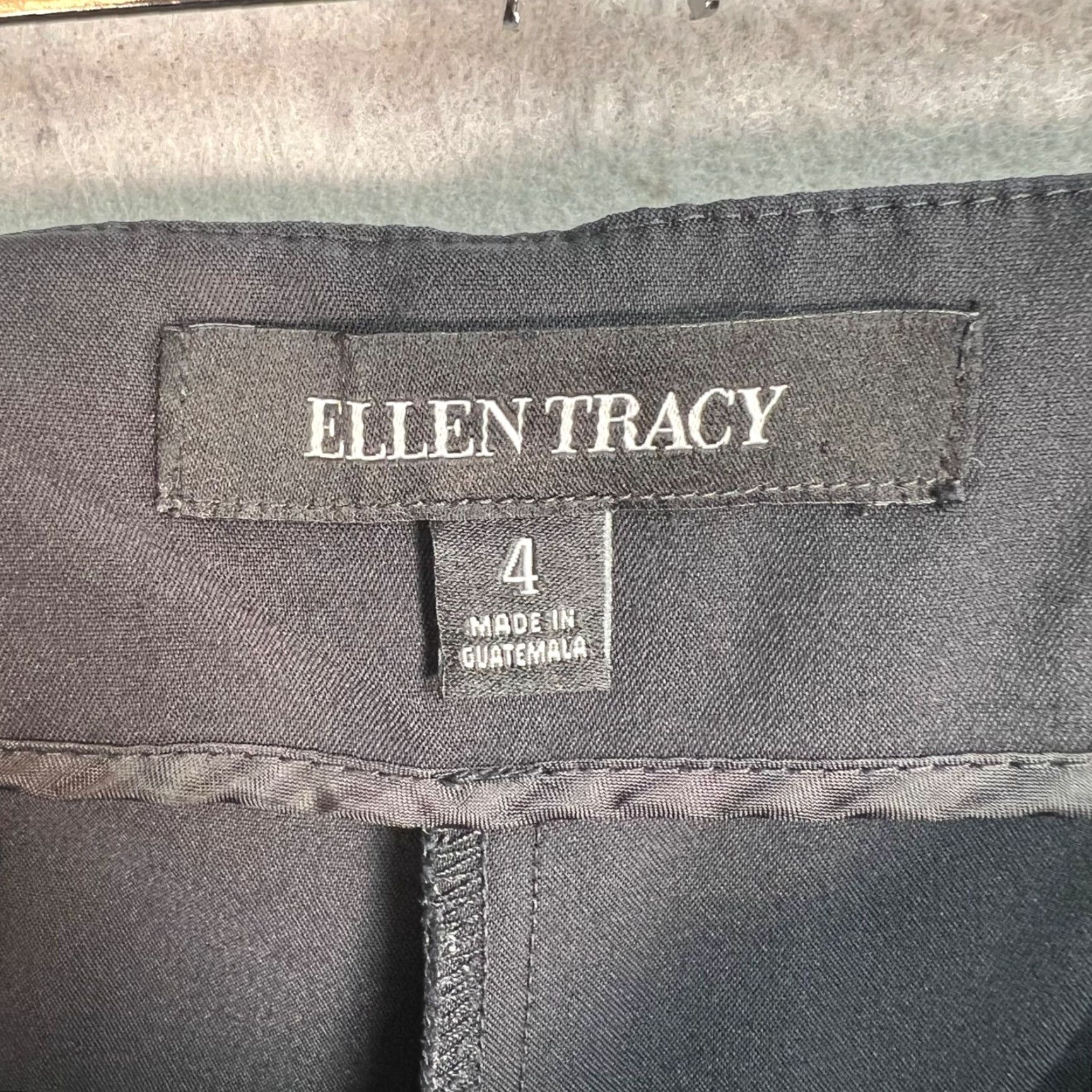 Ellen Tracy Ellen Tracy Women's Slim Black Ankle Pants Size 4 Cotton Blend Stretch Solid Size 27" / US 4 / IT 40 - 3 Thumbnail