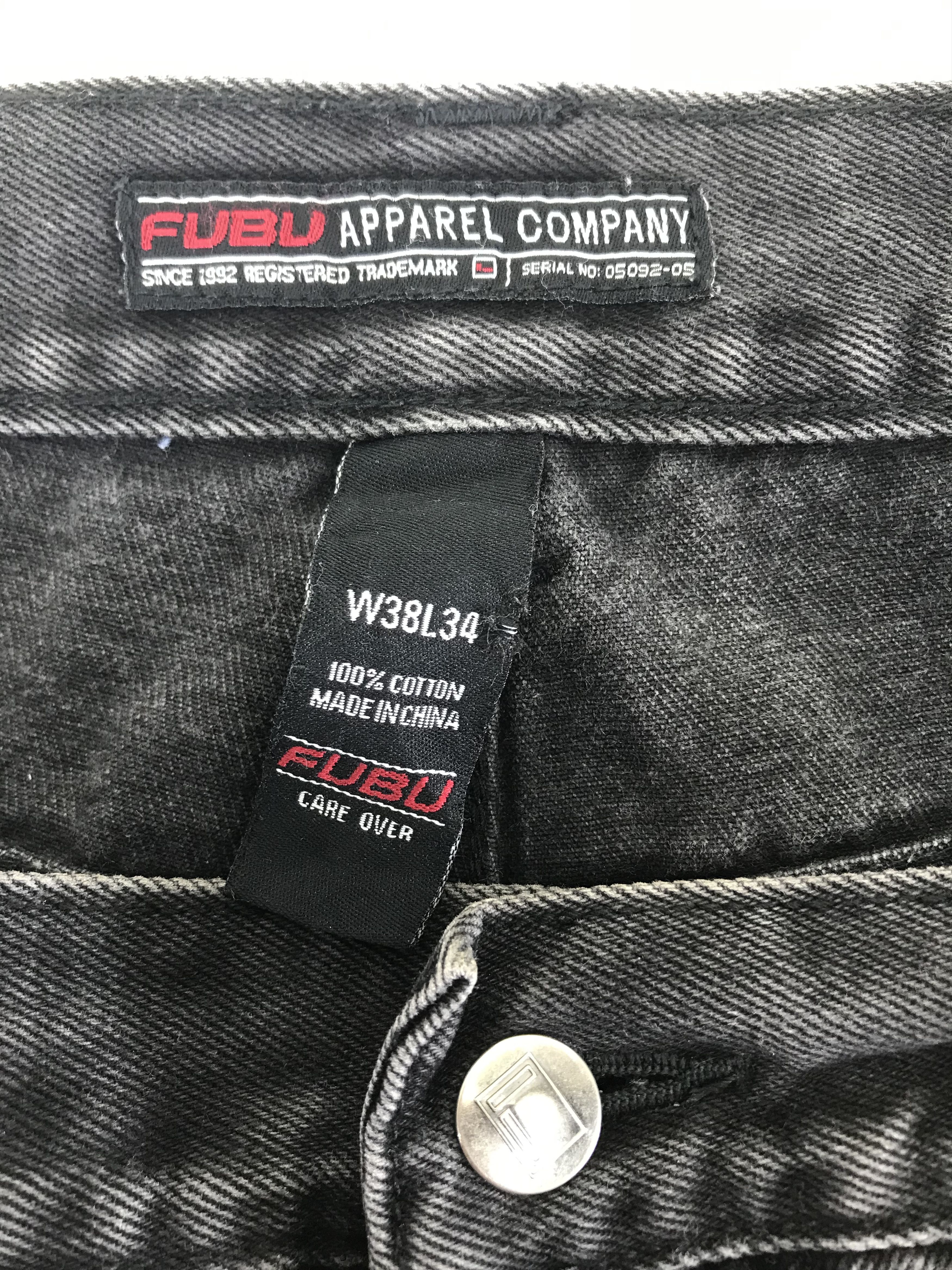 Fubu Vintage Fubu Faded Black Cargo Baggy Jeans Crazy Wide Denim Size US 38 / EU 54 - 17 Thumbnail