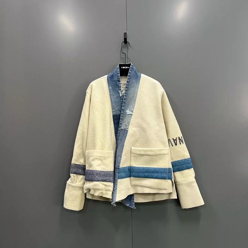Greg Lauren greg laurenWool cotton blend contrasting jacket 2506-Nextar Size US M / EU 48-50 / 2 - 1 Thumbnail