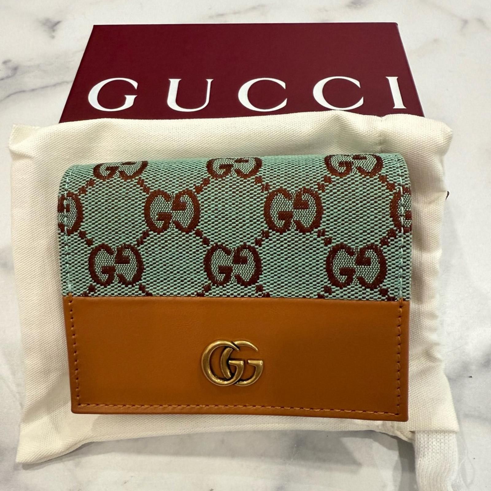Gucci Gucci Green and Brown GG Canvas wallet Size ONE SIZE - 1 Thumbnail